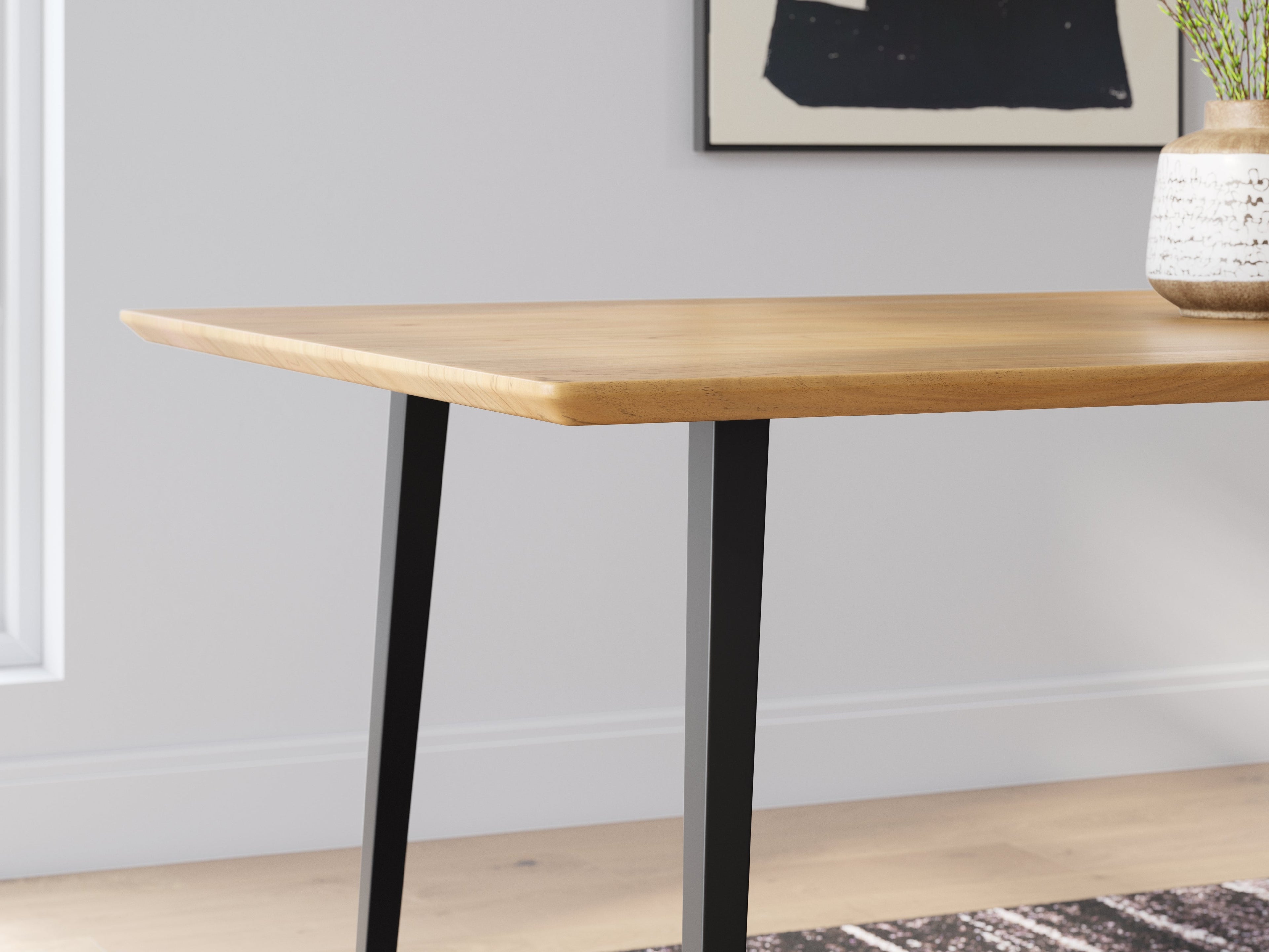 Gretlynn Dining Table and 4 Chairs in Black/Natural from Ashley - Luna Furniture