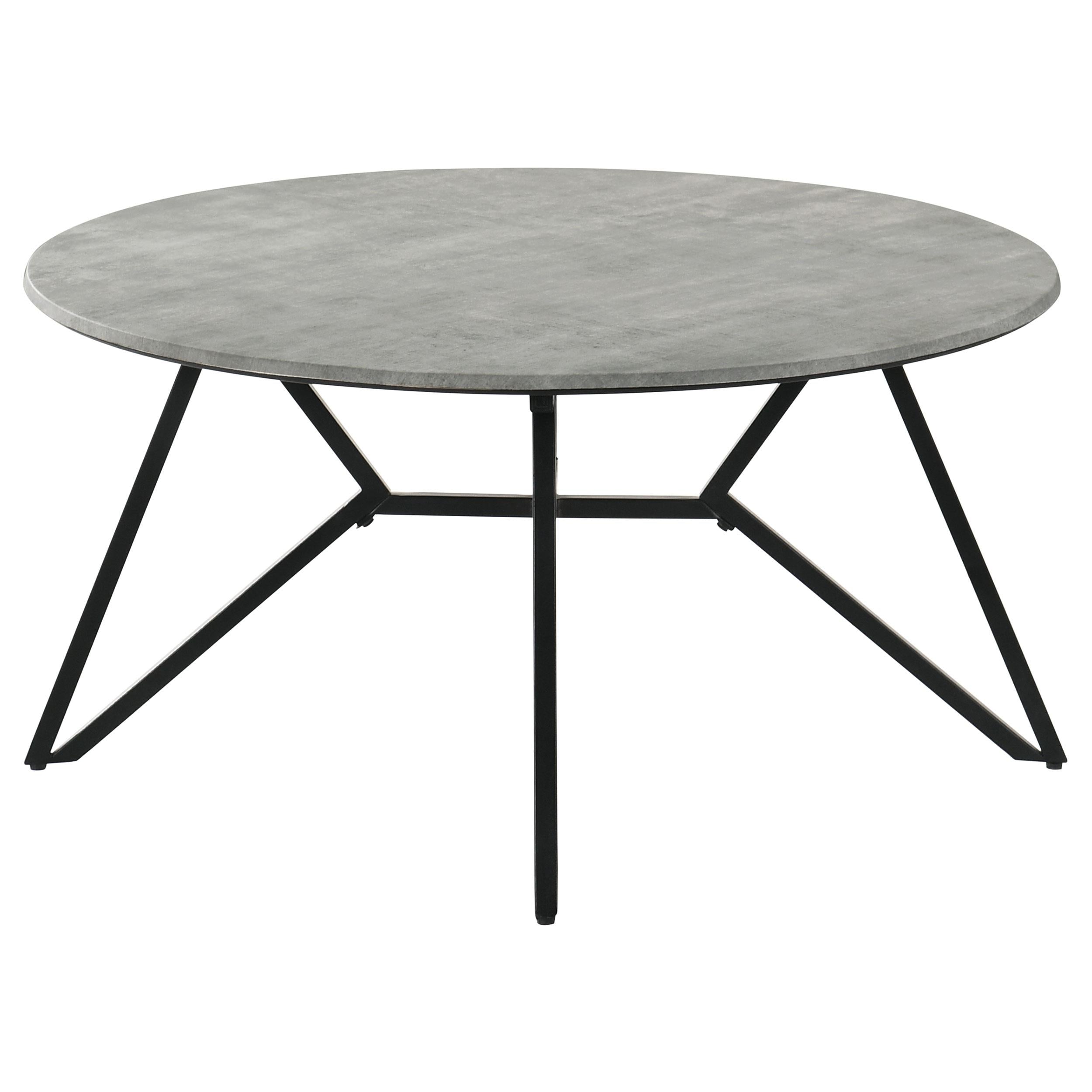 Hadi 3-piece Round SmartTop Coffee and End Table Set Cement - 736178-S3