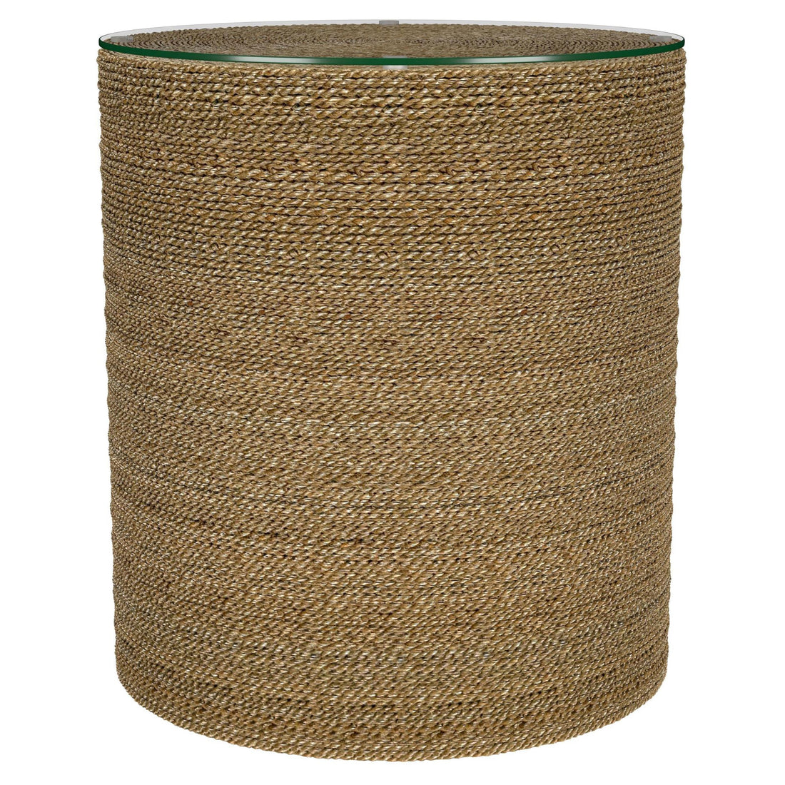 Halden Round Woven Seagrass Accent Side Table Light Brown - 930270