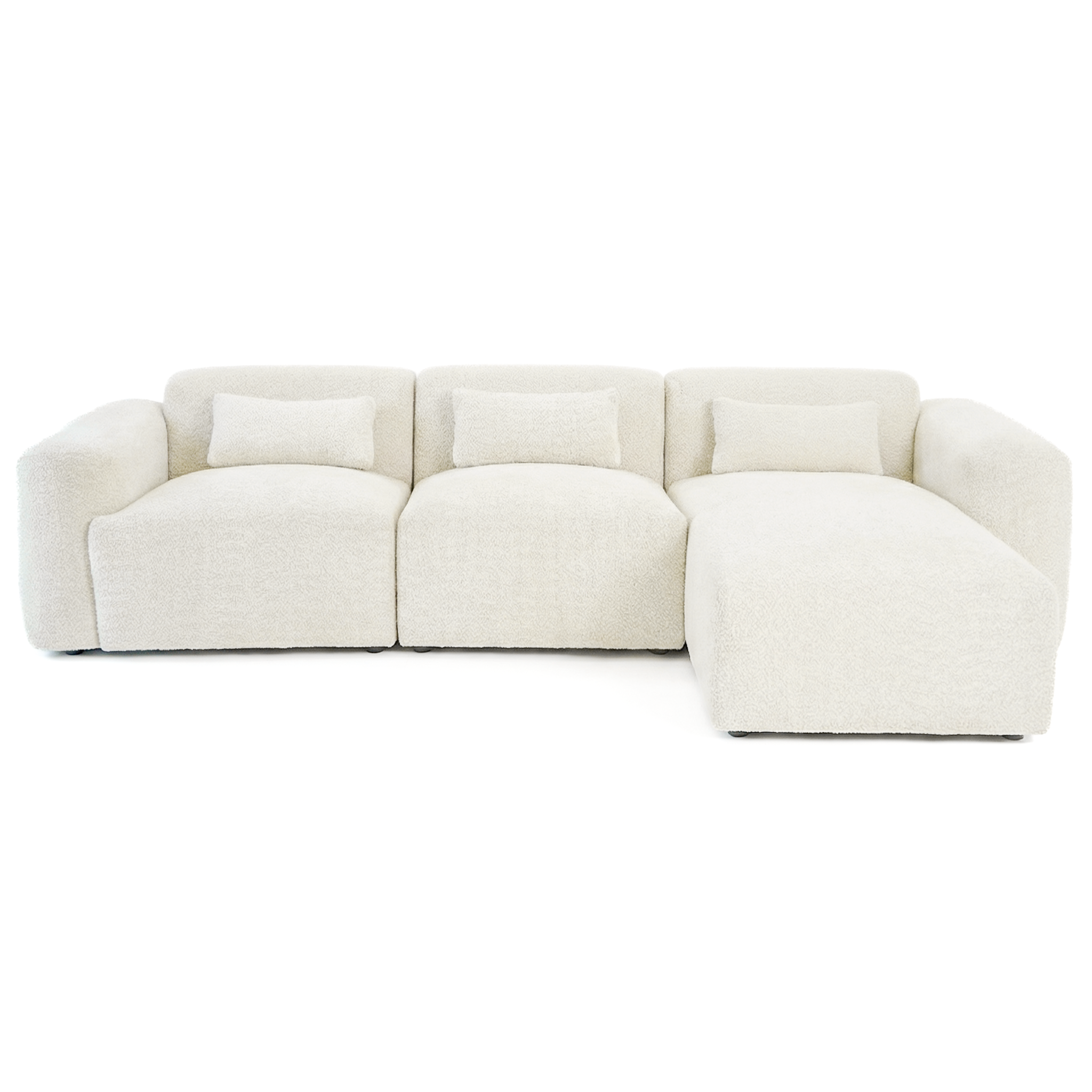 Haledon 3-Piece Sand Boucle Right Sectional Sofa - SEC04504002