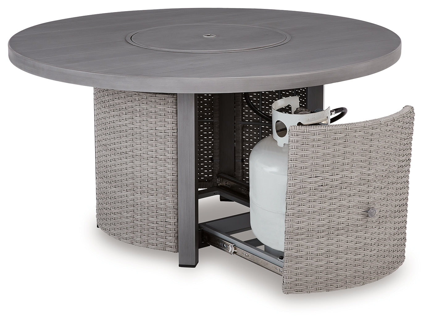 Half Moon Beach Gray Outdoor Fire Pit Table - PCP418-776