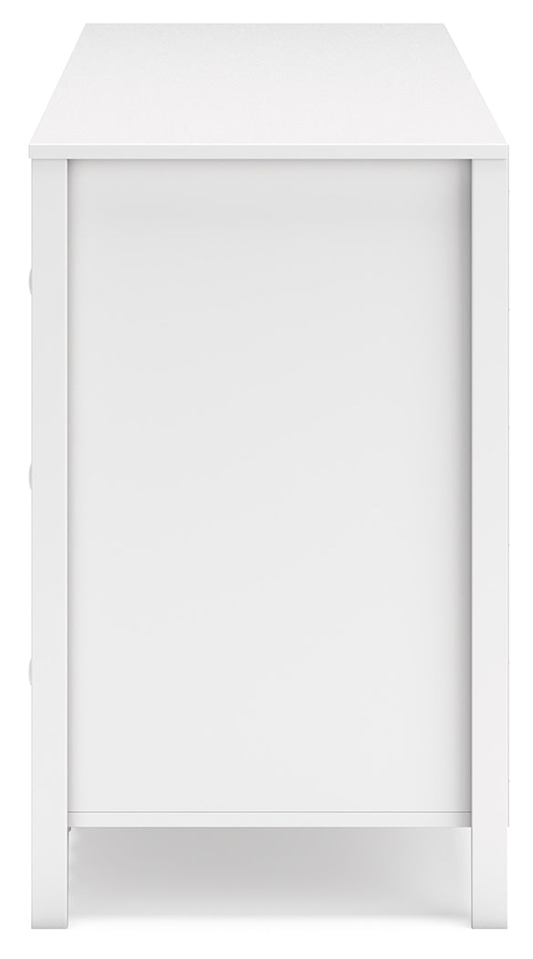 Hallityn Full Panel Headboard with Dresser, Chest and 2 Nightstands in White - PKG019034