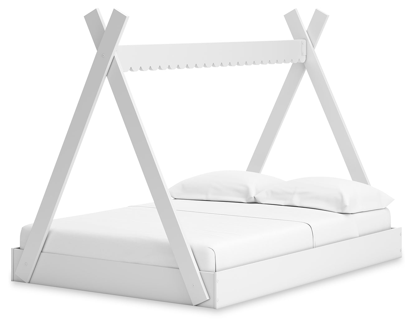 Hallityn Full Tent Bed with Dresser and Nightstand in White - PKG018825