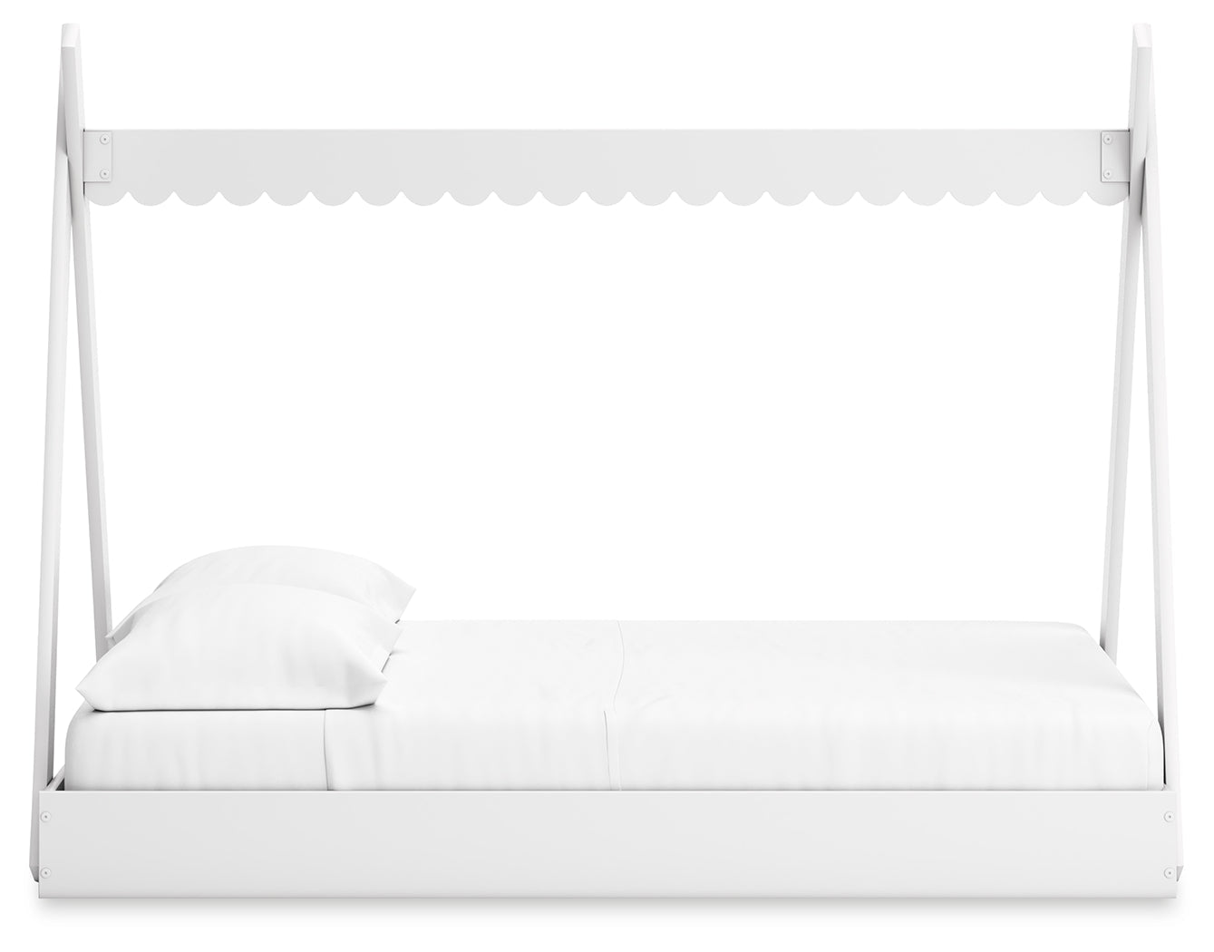 Hallityn Full Tent Bed with Dresser, Chest and 2 Nightstands in White - PKG019029