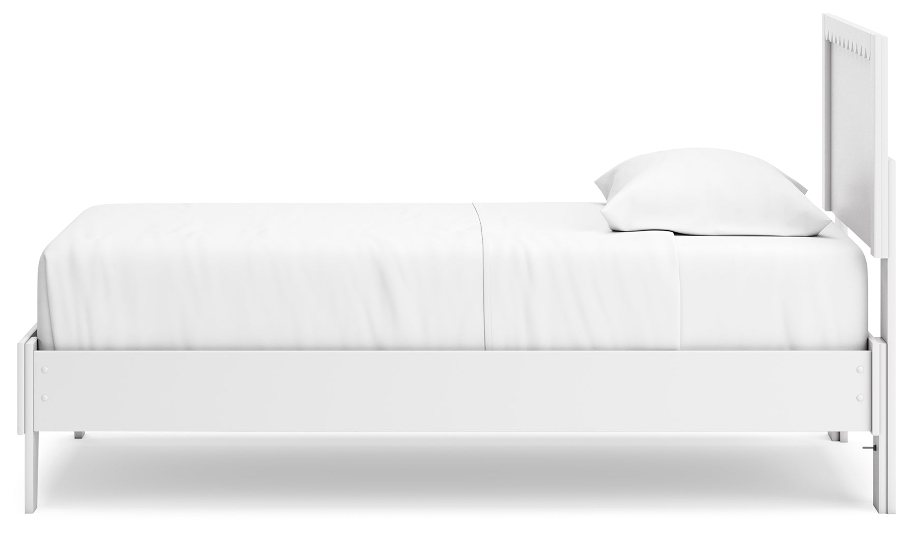 Hallityn Twin Panel Platform Bed with Dresser and 2 Nightstands in White - PKG019036