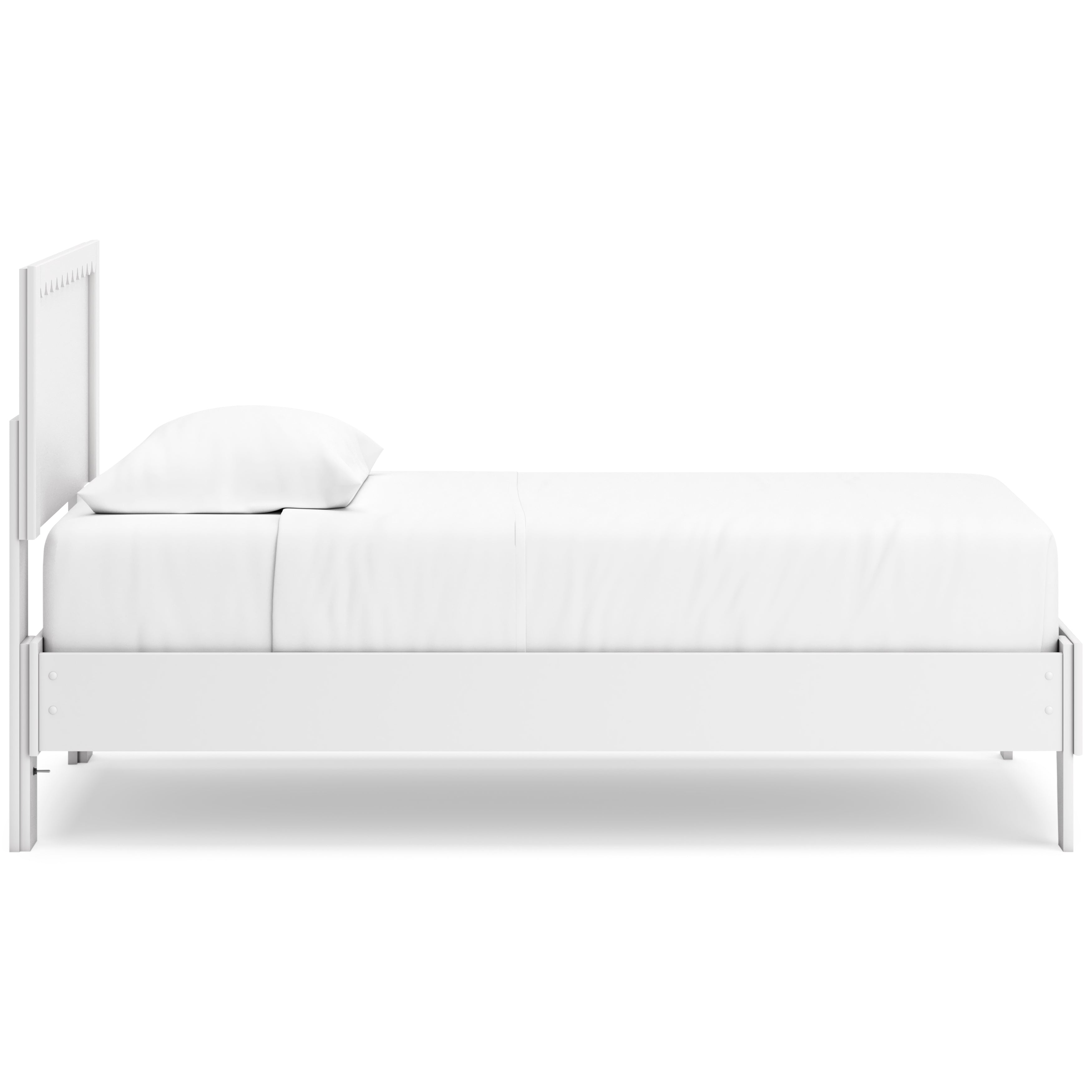 Hallityn Twin Panel Platform Bed with Dresser and Chest in White - PKG018838