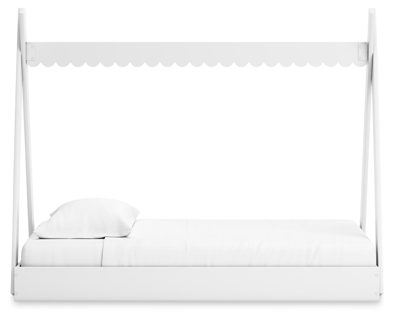 Hallityn Twin Tent Bed with Dresser, Chest and 2 Nightstands in White - PKG019027
