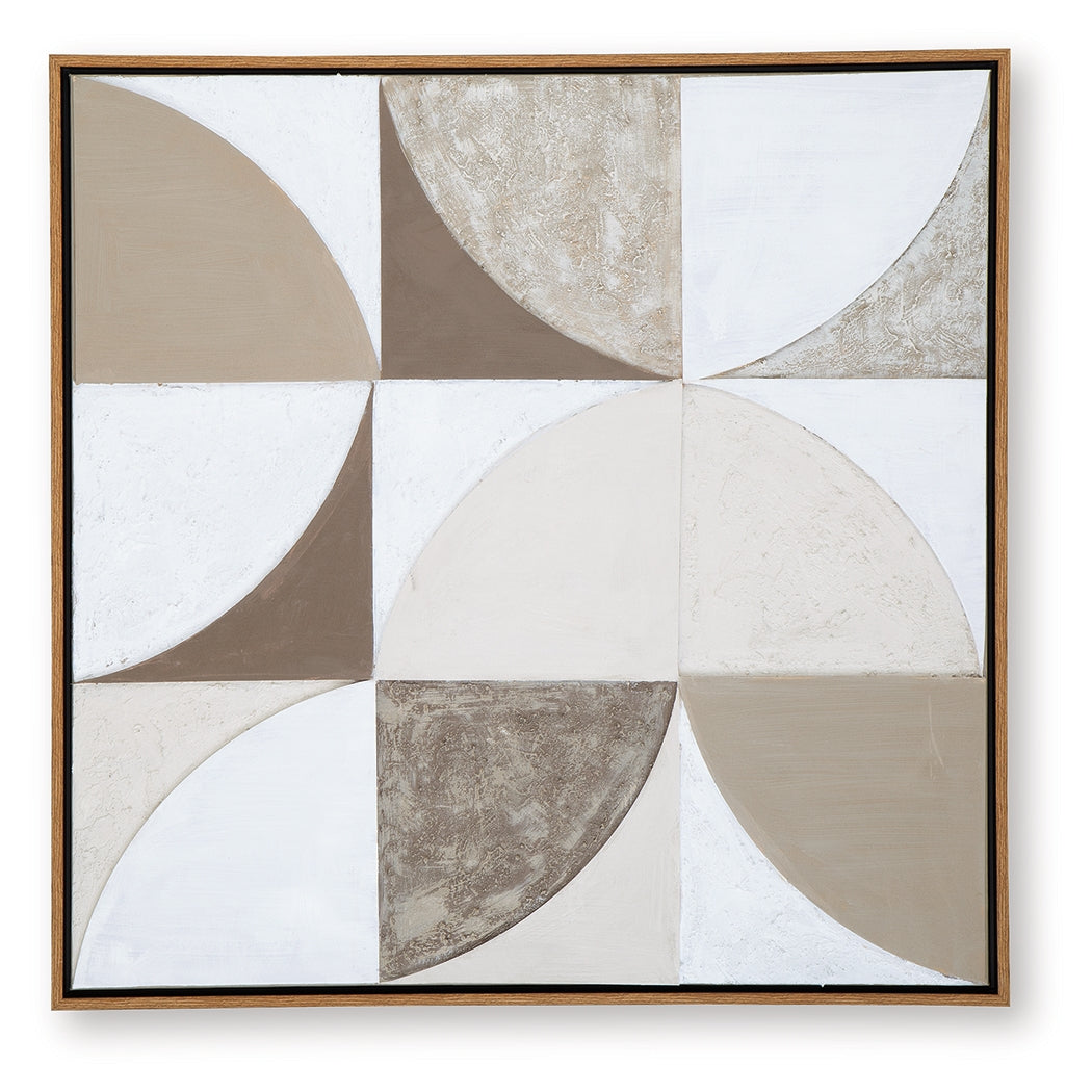 Harelman Tan/Taupe/White Wall Art - A8000502