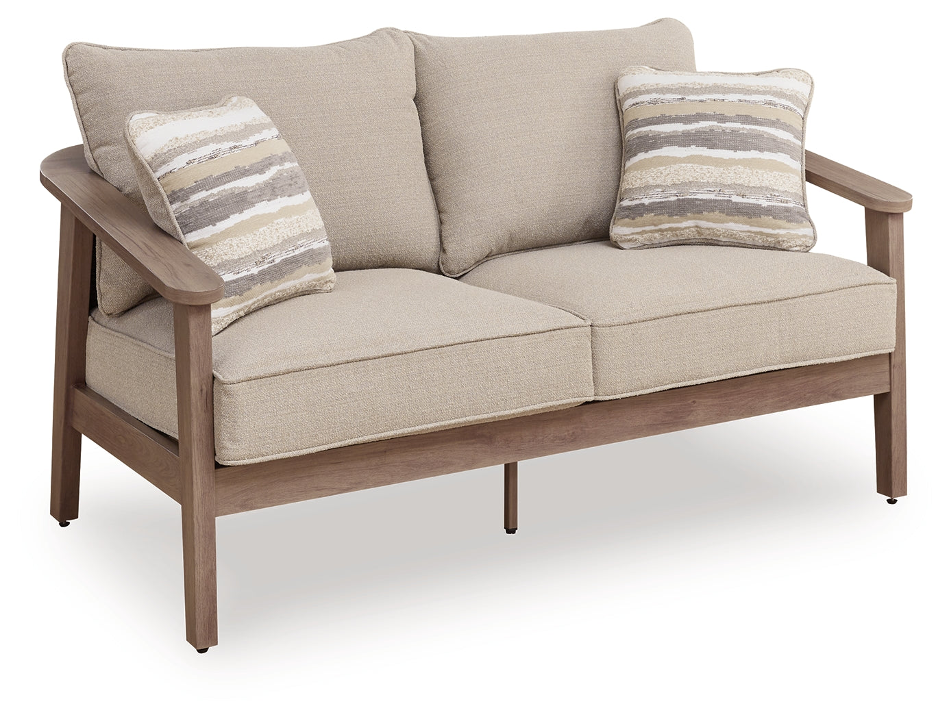 Harmony Headlands Natural/Gray Outdoor Loveseat with Cushion - PCP428-835