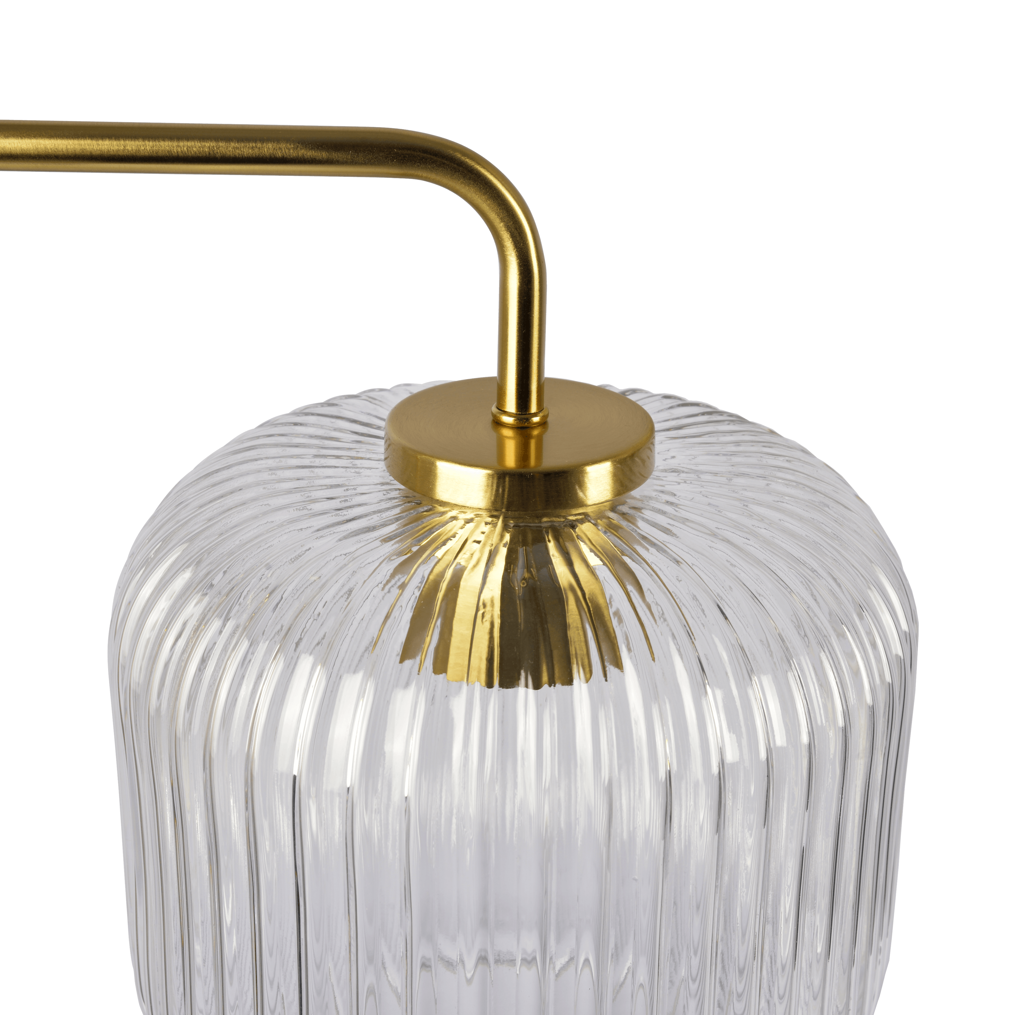 Haven Clear Glass Table Lamp, Gold Brush Metal and Marble Base, Button Control - TBL03700701