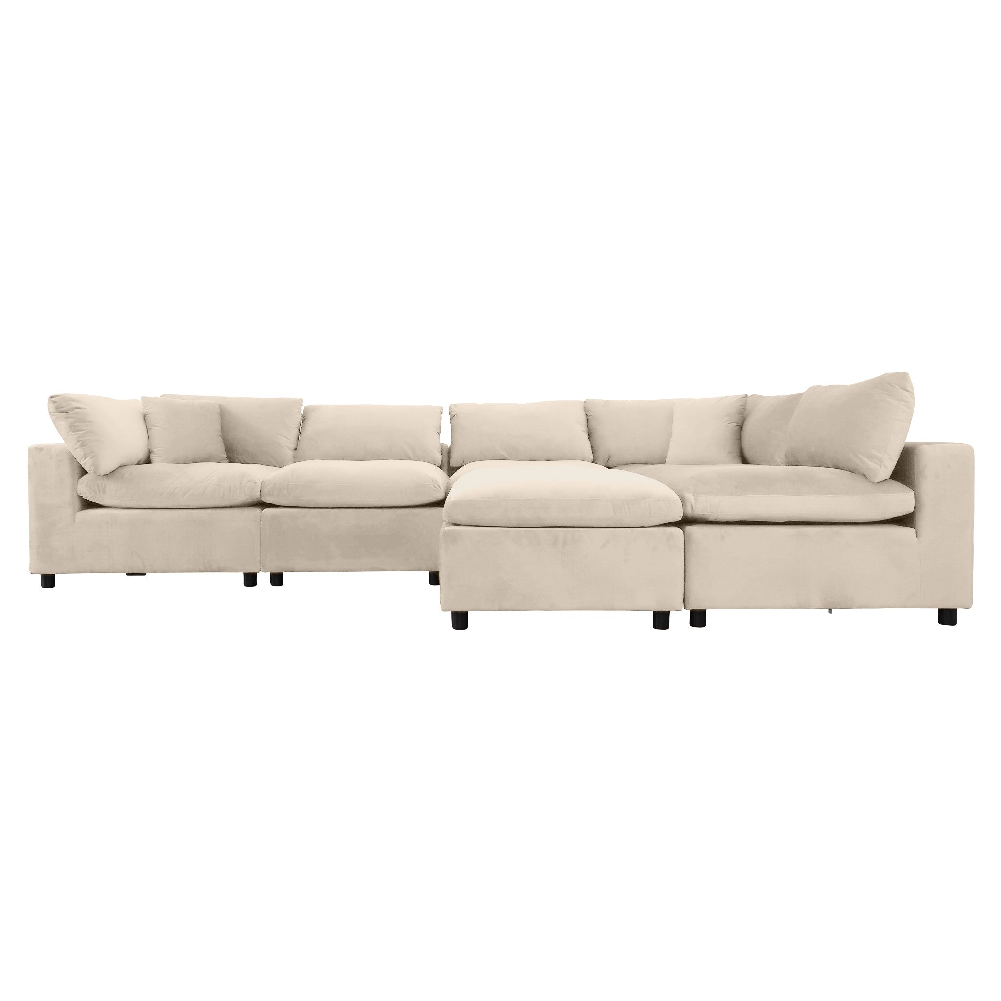 Hayward Ivory Velvet Modular Sectional Sofa - MSC01000402