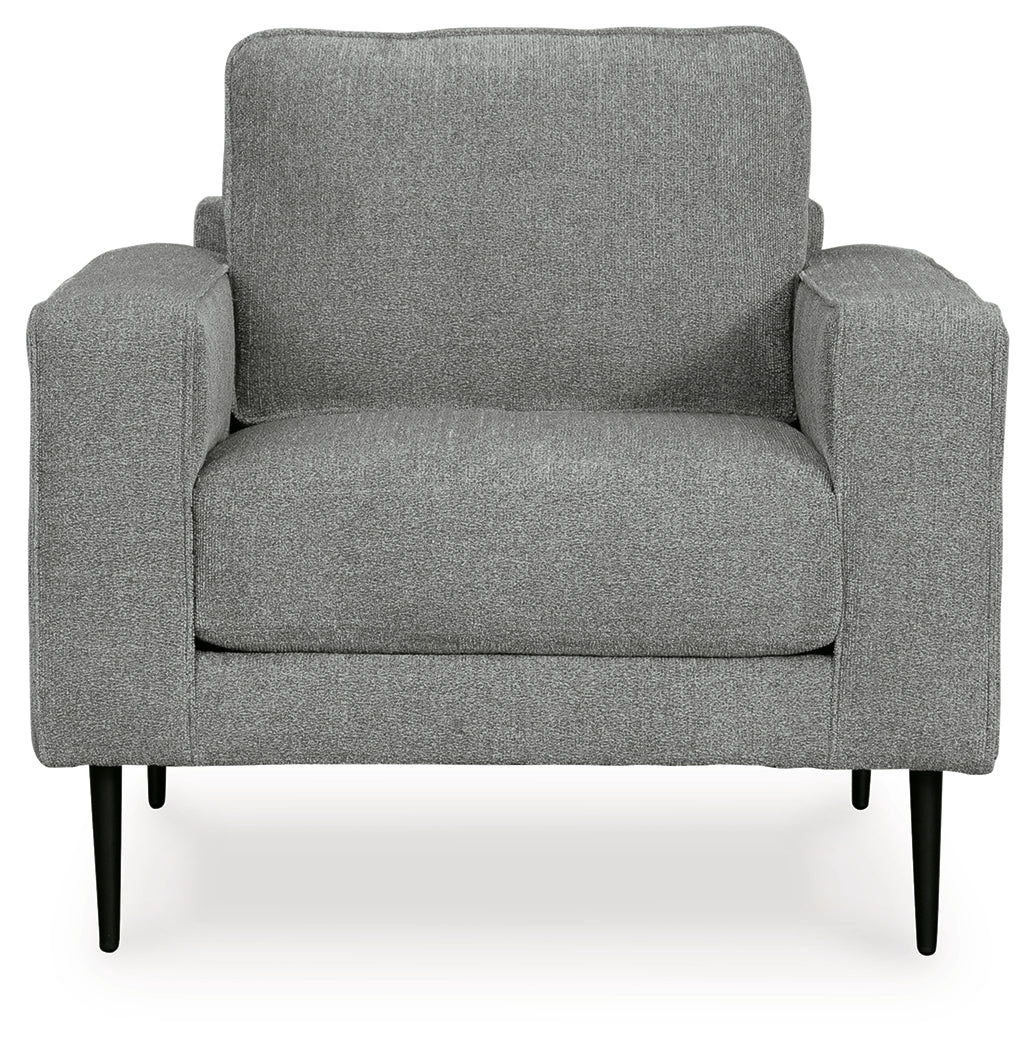 Hazela Chair and Ottoman in Charcoal - PKG015060