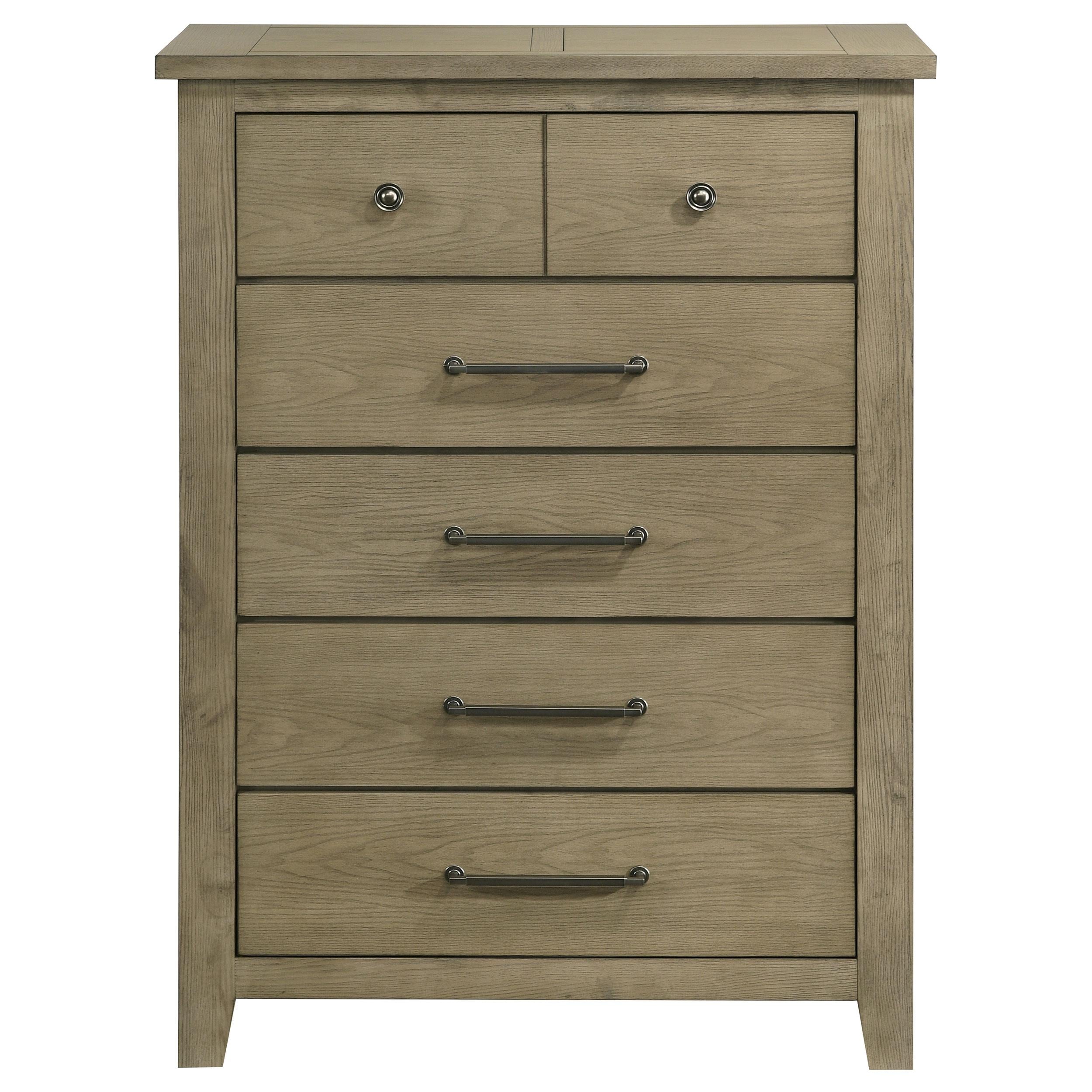 Hazlewood 5-drawer Bedroom Chest of Drawers Vineyard Oak - 207535