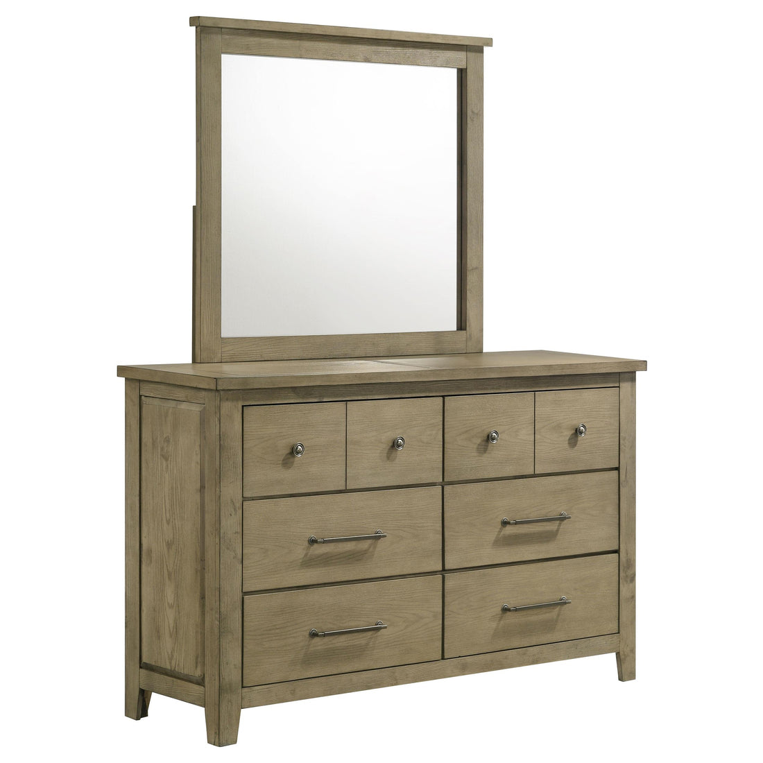 Hazlewood 6-drawer Bedroom Dresser with Mirror Vineyard Oak - 207533M