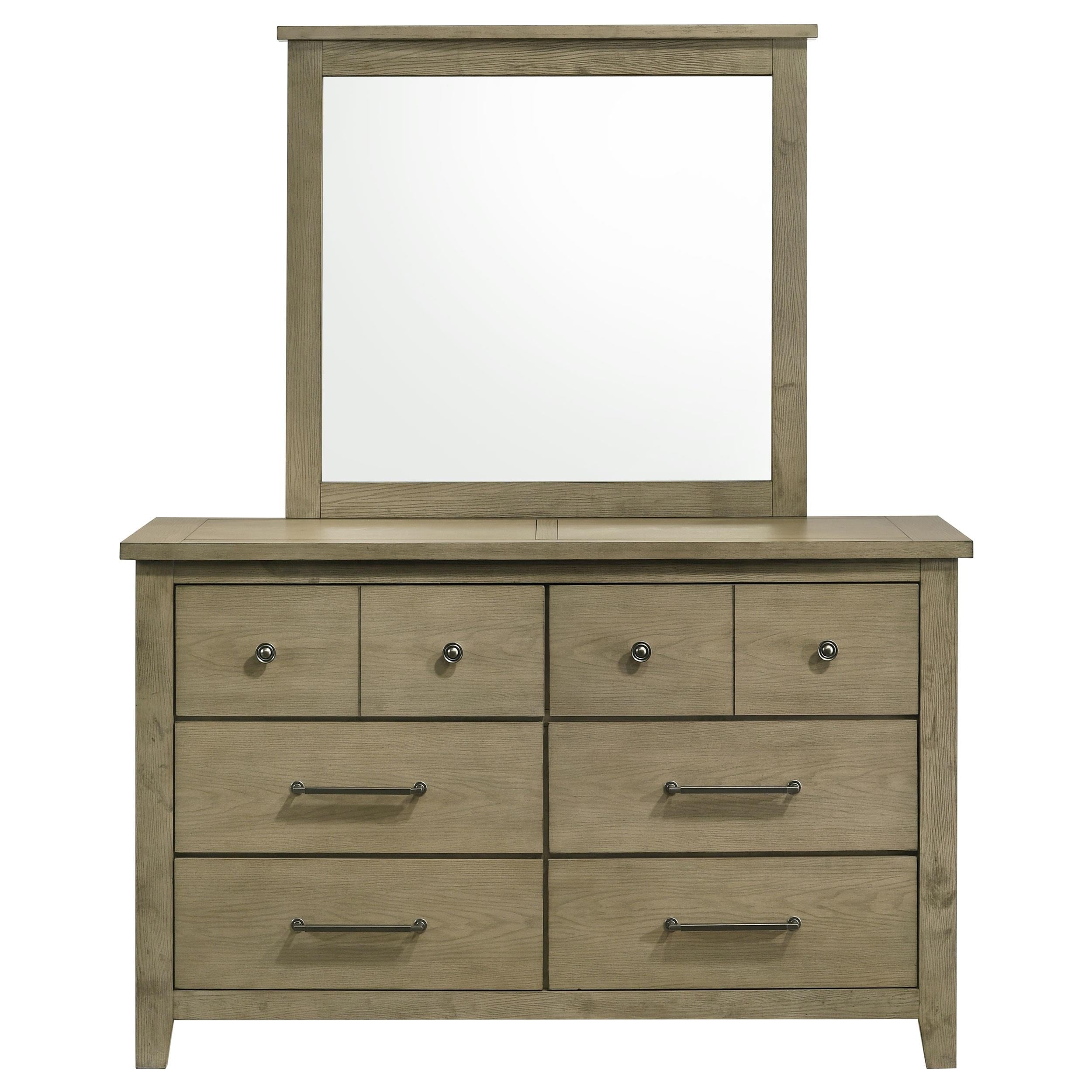 Hazlewood 6-drawer Bedroom Dresser with Mirror Vineyard Oak - 207533M