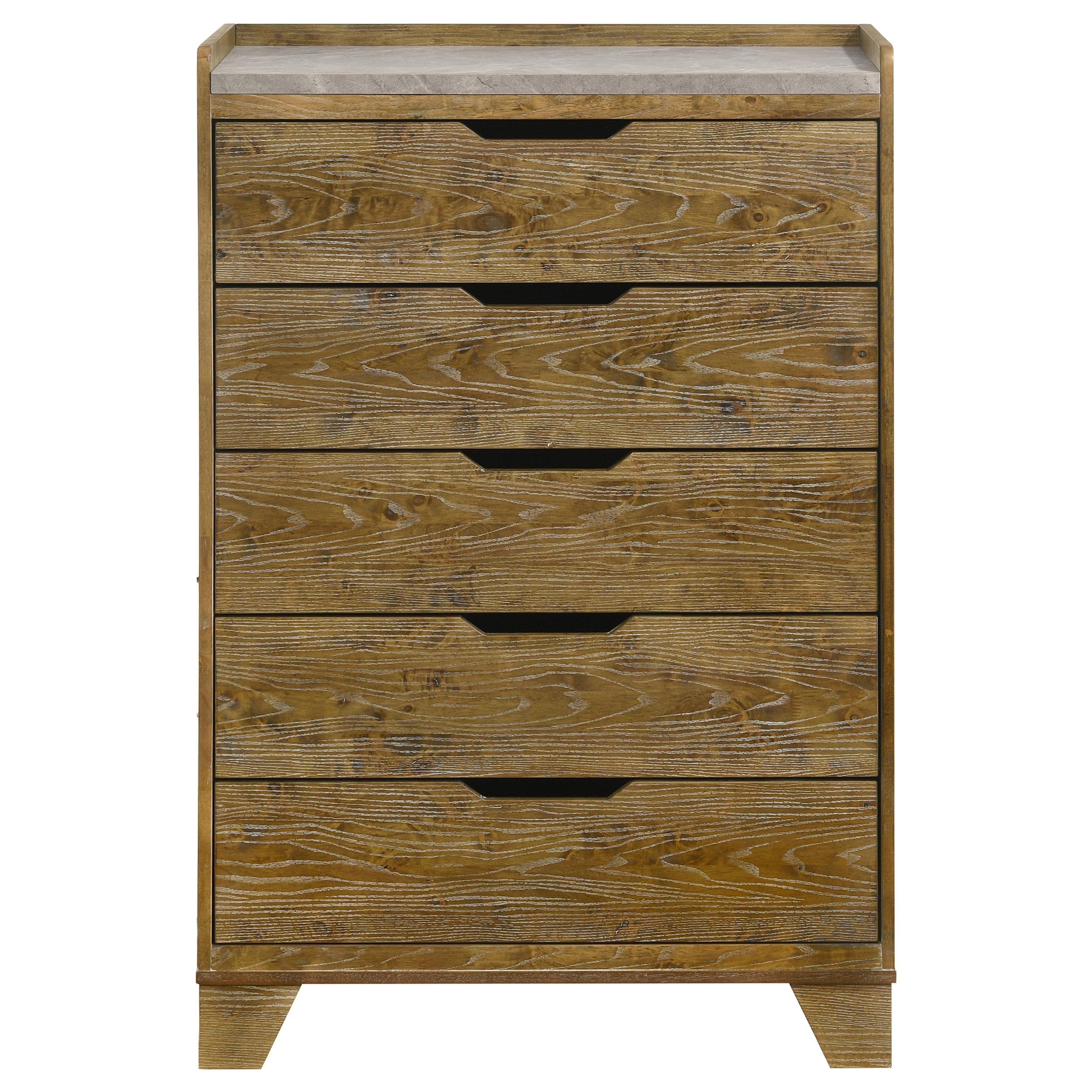 Henderson 5-drawer Bedroom Chest of Drawers Medium Oak - 222975