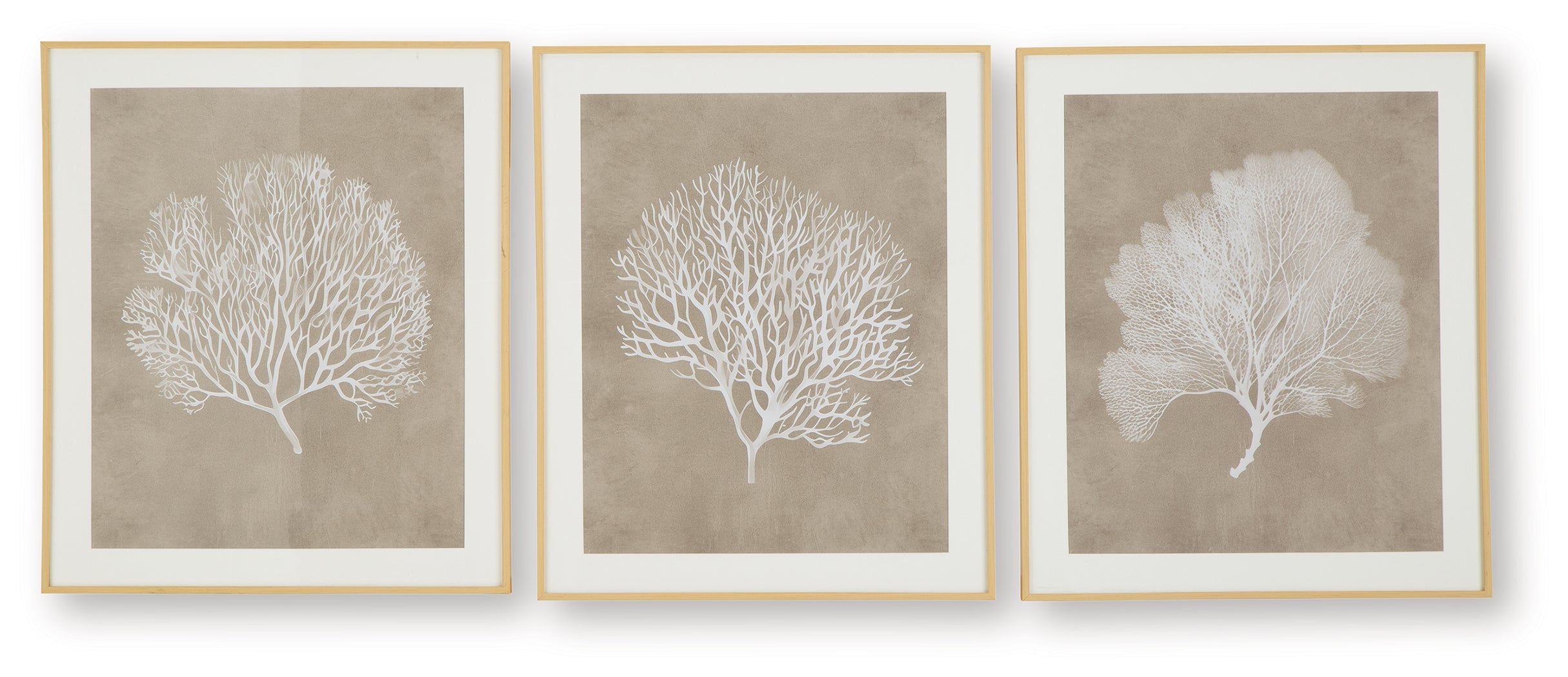 Hendridge Taupe/White Wall Art (Set of 3) - A8000486