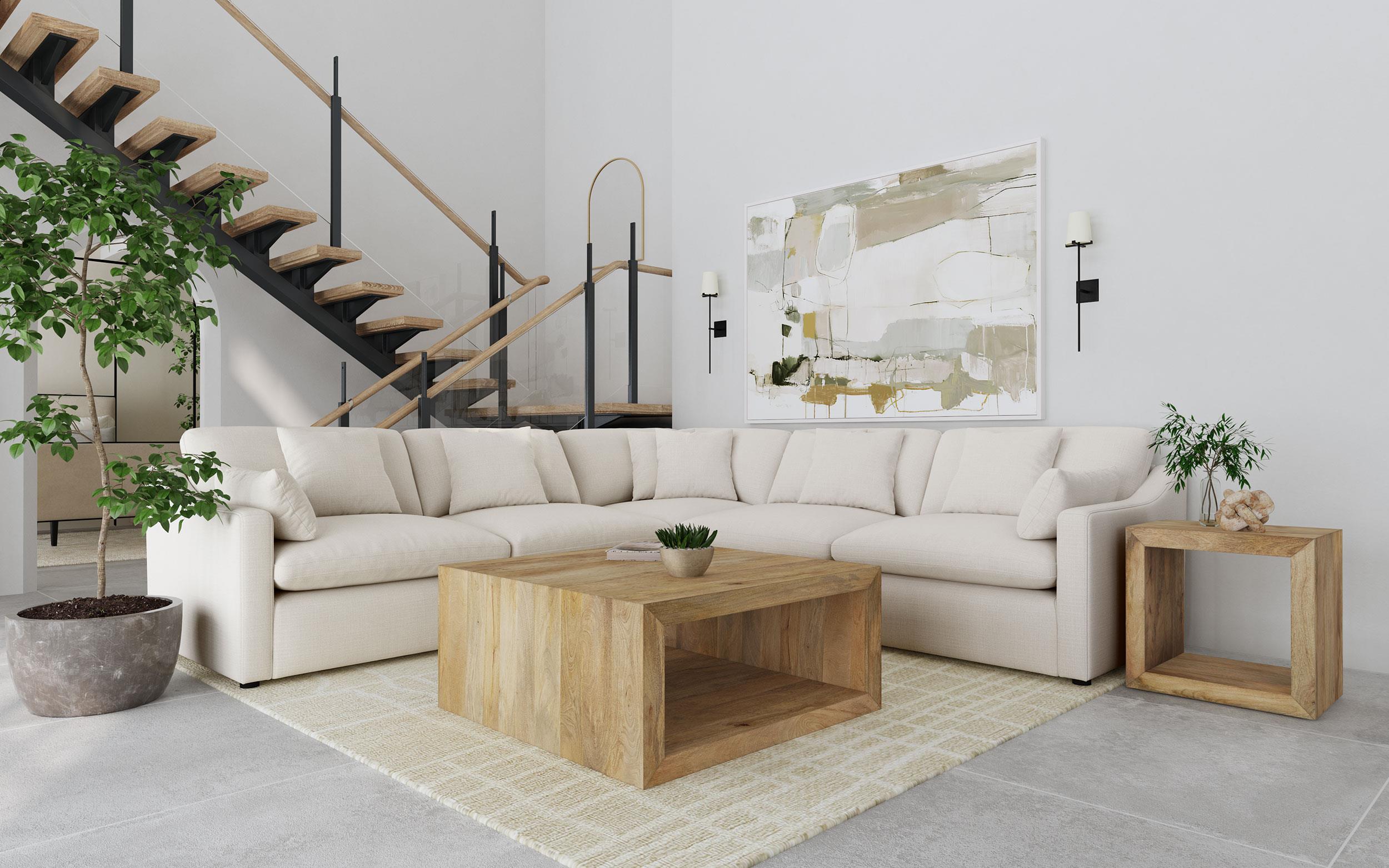 Hobson 5-piece Upholstered Modular Sectional Sofa Ivory - 551451-SETA