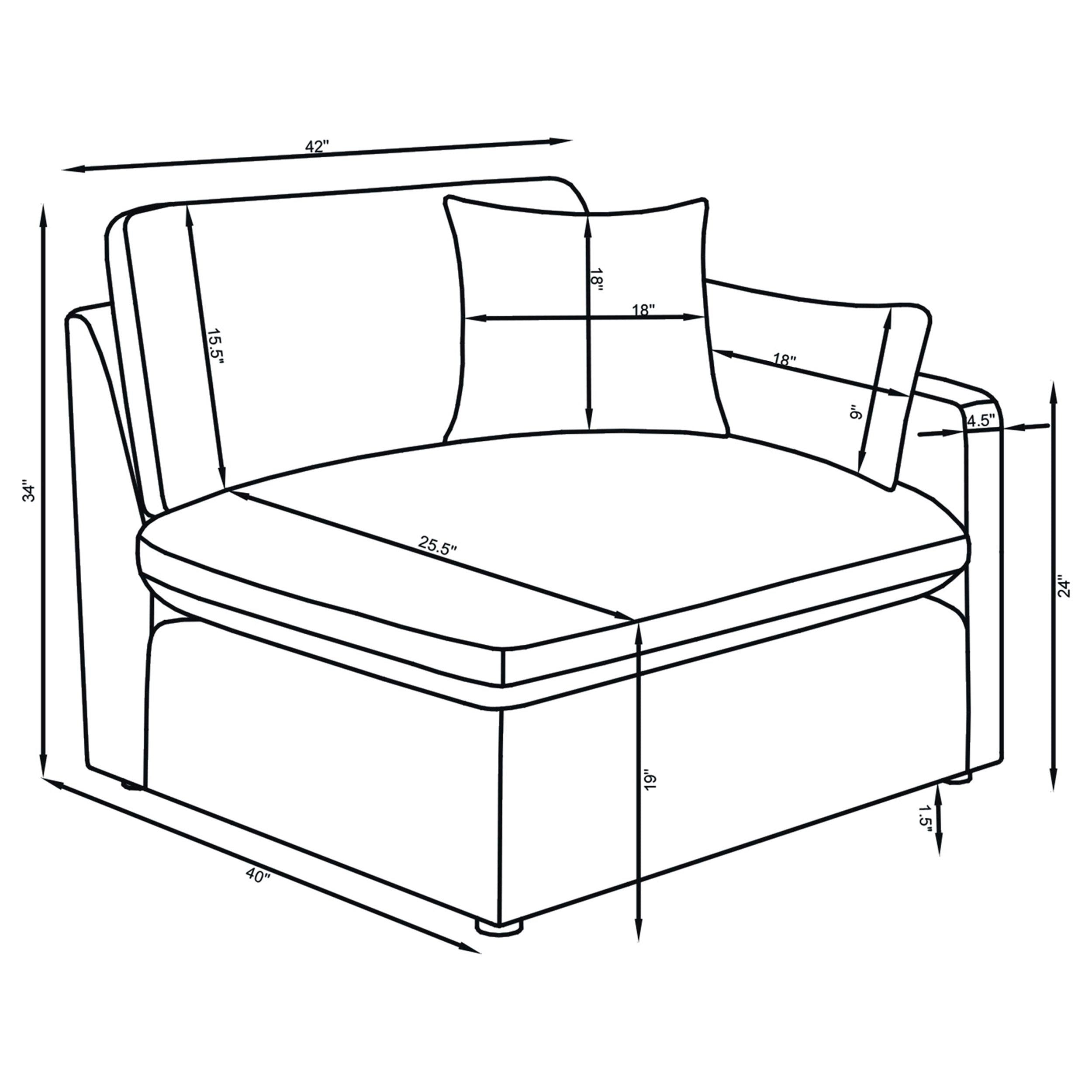 Hobson 5-piece Upholstered Modular Sectional Sofa Ivory - 551451-SETA