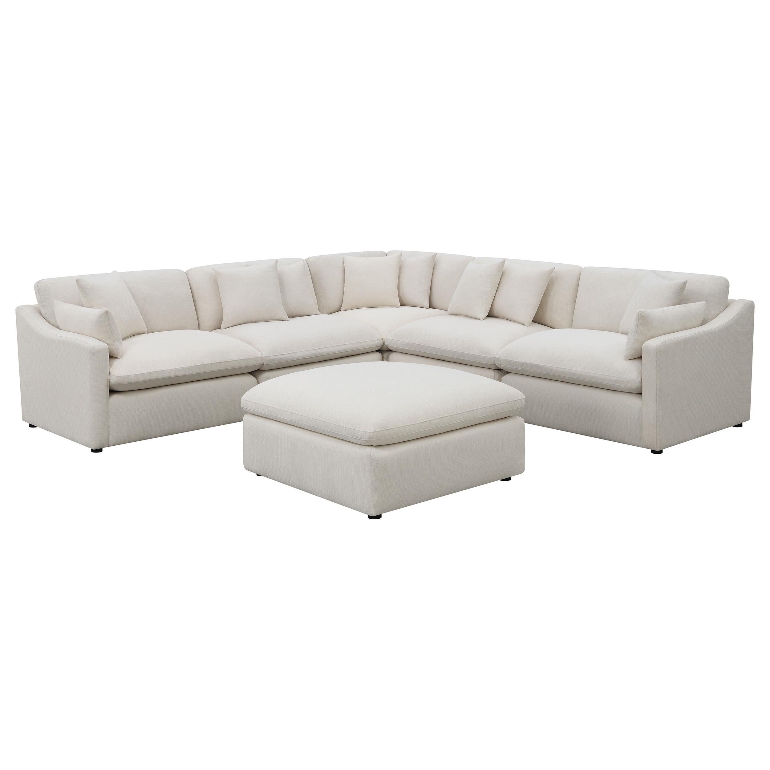 Hobson 6-piece Upholstered Modular Sectional Sofa Ivory - 551451-SET