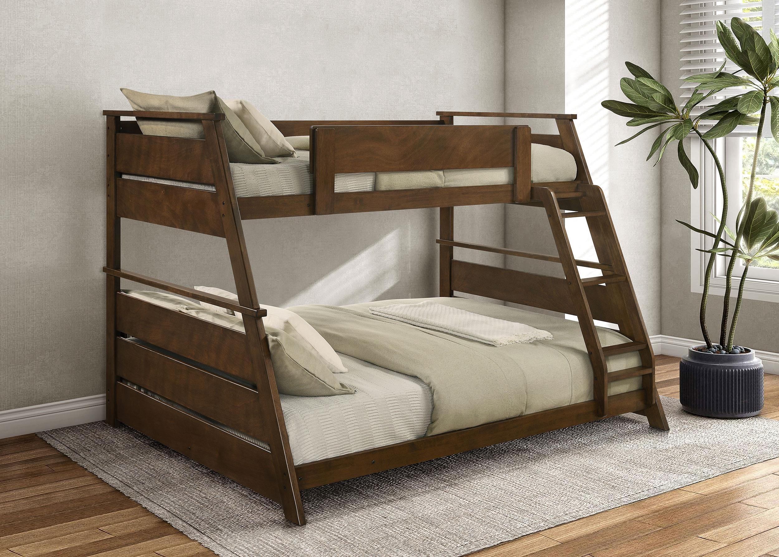 Holden Wood Veneer Twin Over Full Bunk Bed Walnut - 460593