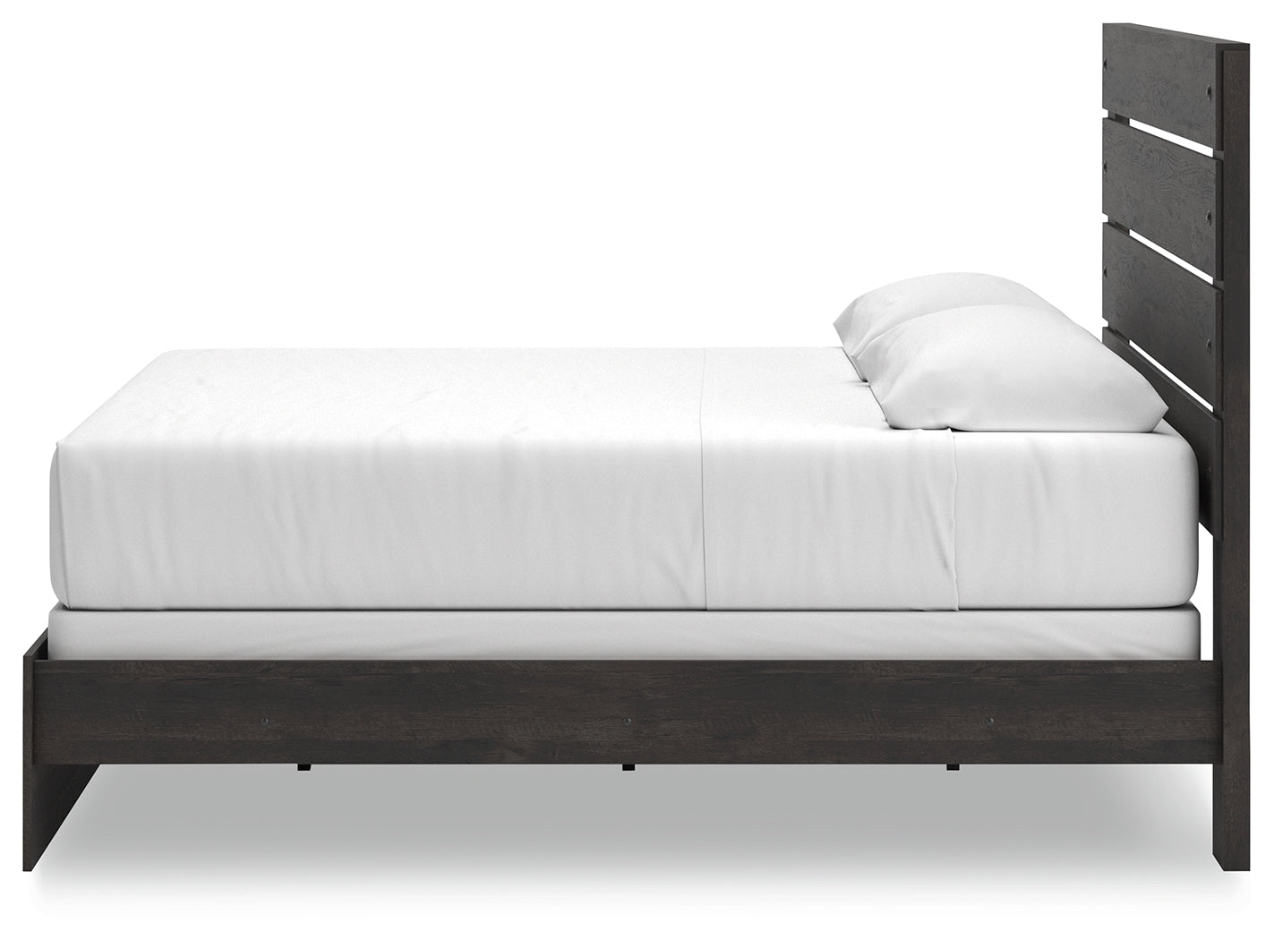 Hollivern King Panel Bed with Mirrored Dresser in Dark Gray from Ashley - Luna Furniture
