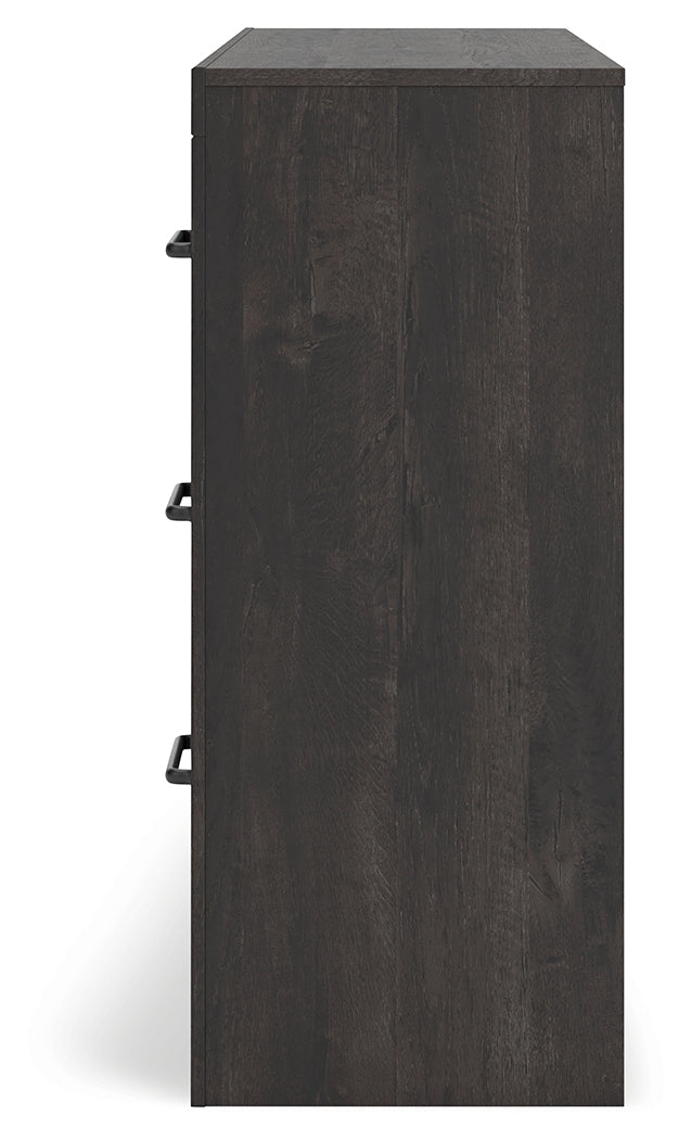 Hollivern Queen Panel Bed with Dresser in Dark Gray from Ashley - Luna Furniture