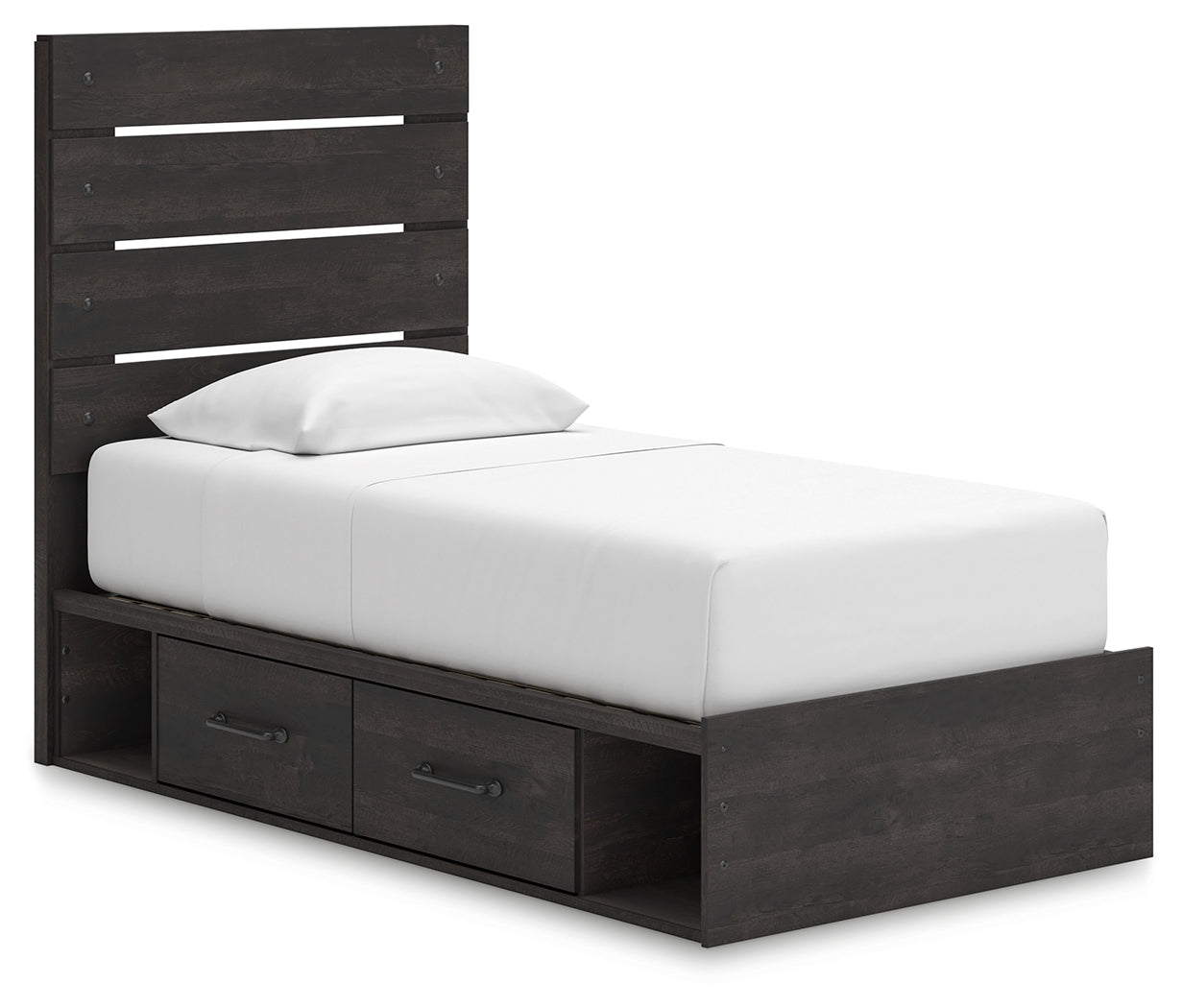 Hollivern Twin Panel Storage Bed with Dresser in Dark Gray from Ashley - Luna Furniture