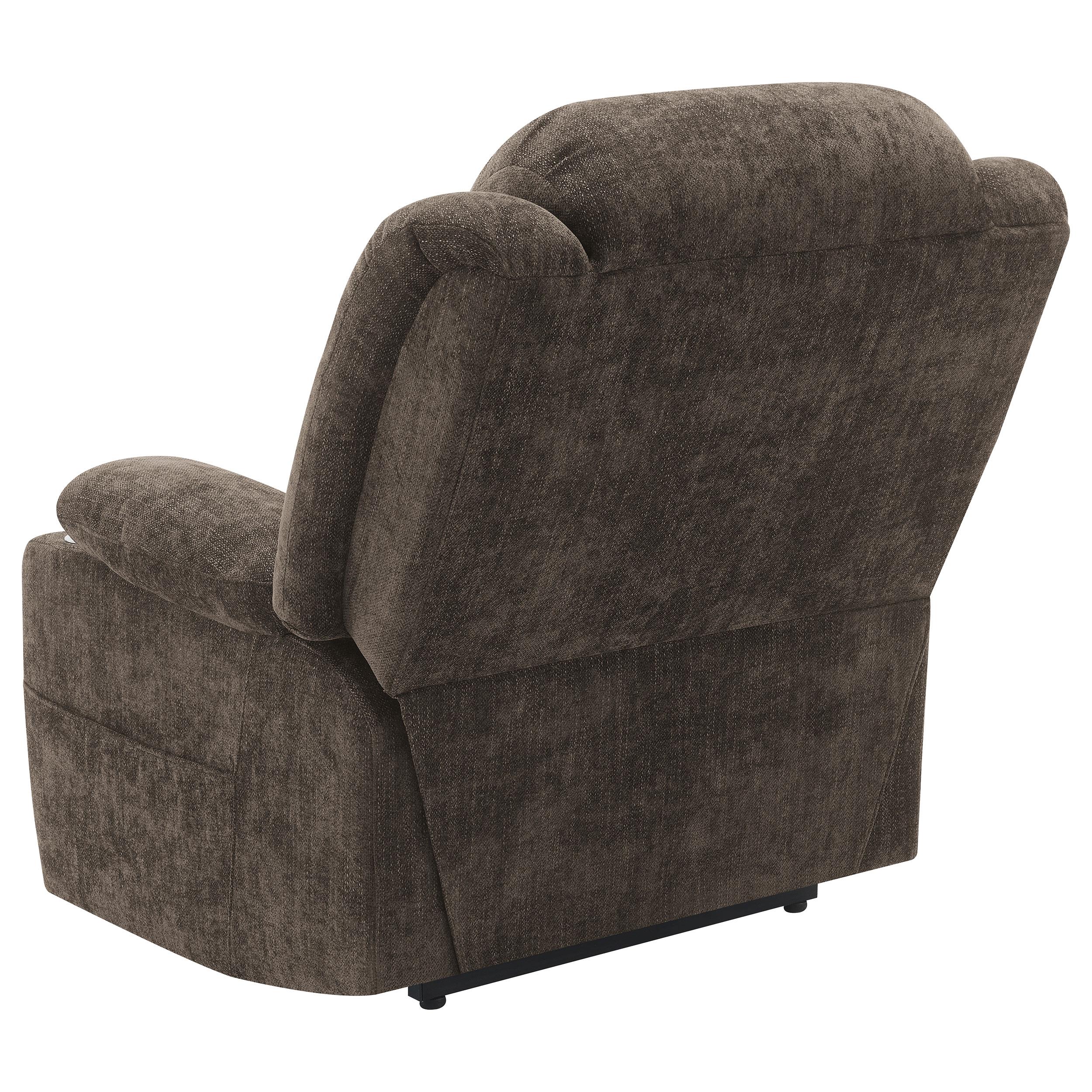 Houston Upholstered Power Lift Recliner Chair Dark Brown - 603233P