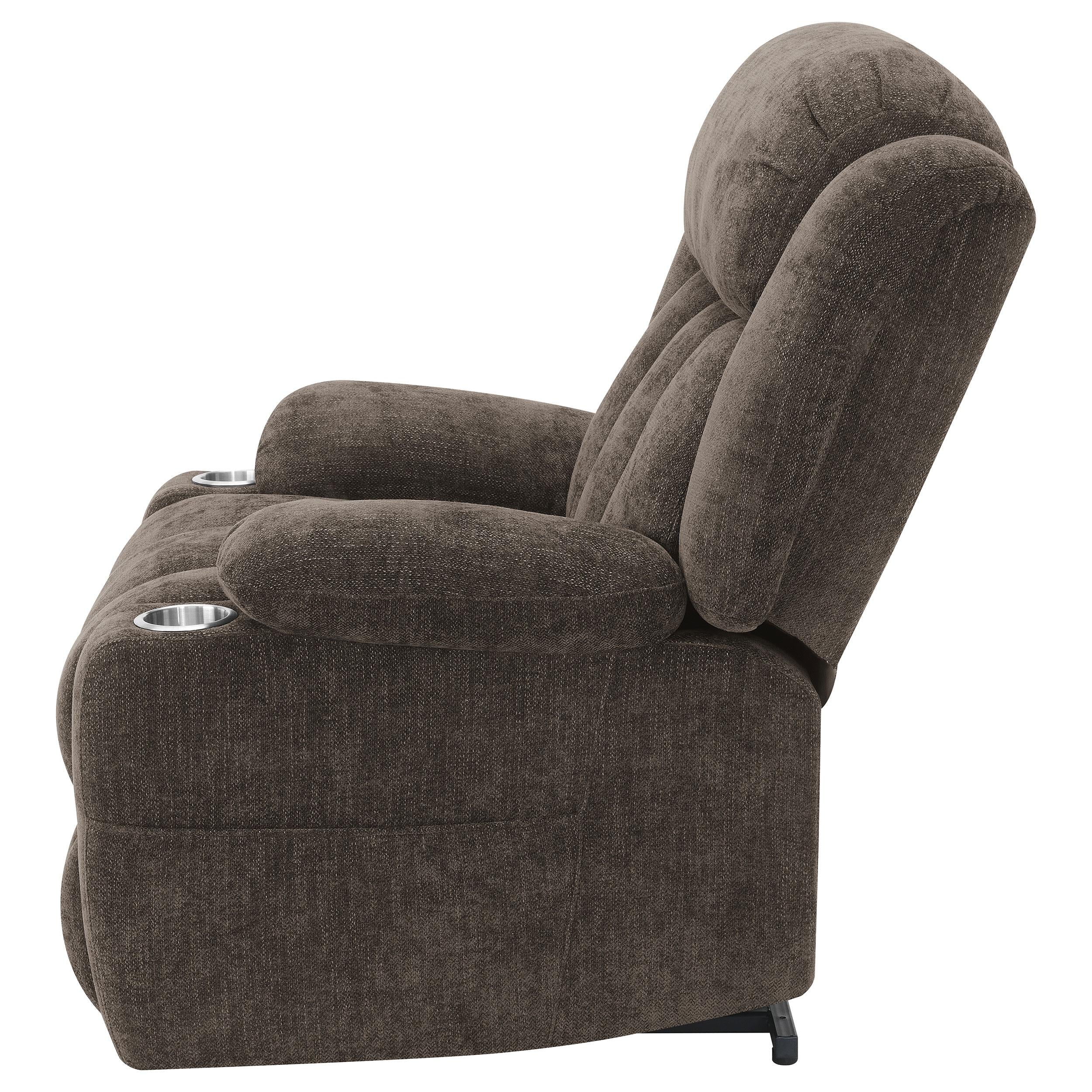 Houston Upholstered Power Lift Recliner Chair Dark Brown - 603233P