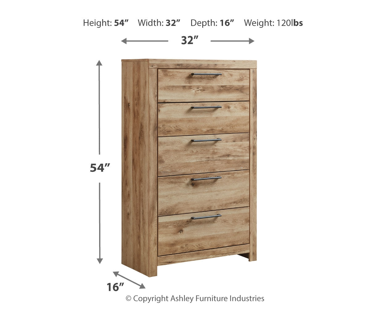 Hyanna King Panel Headboard with Mirrored Dresser, Chest and Nightstand in Tan Brown - PKG015294