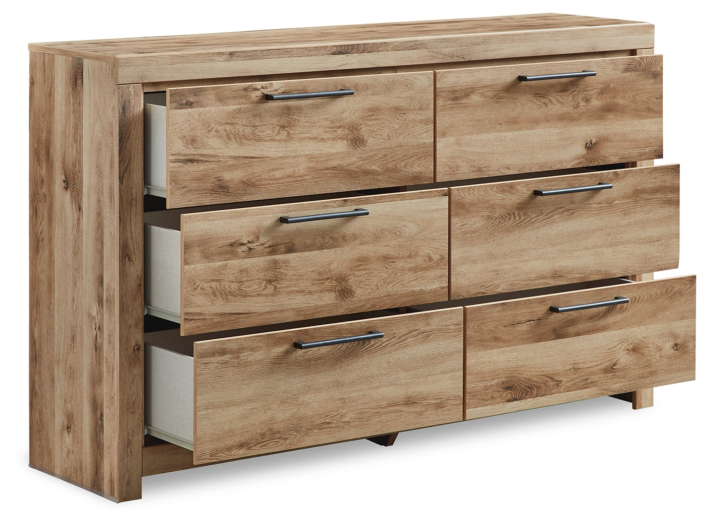 Hyanna Tan Brown King Panel Storage Bed, Dresser and 2 Nightstands - B1050B40