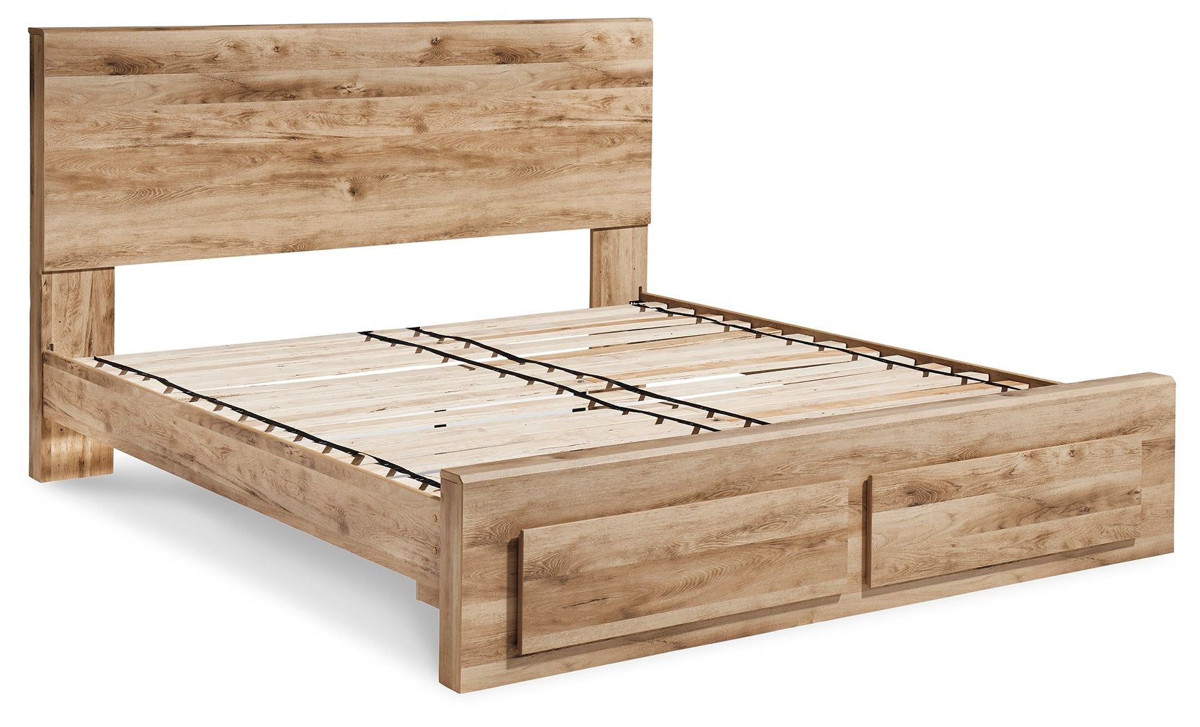 Hyanna Tan Brown King Panel Storage Bed, Dresser and 2 Nightstands - B1050B40