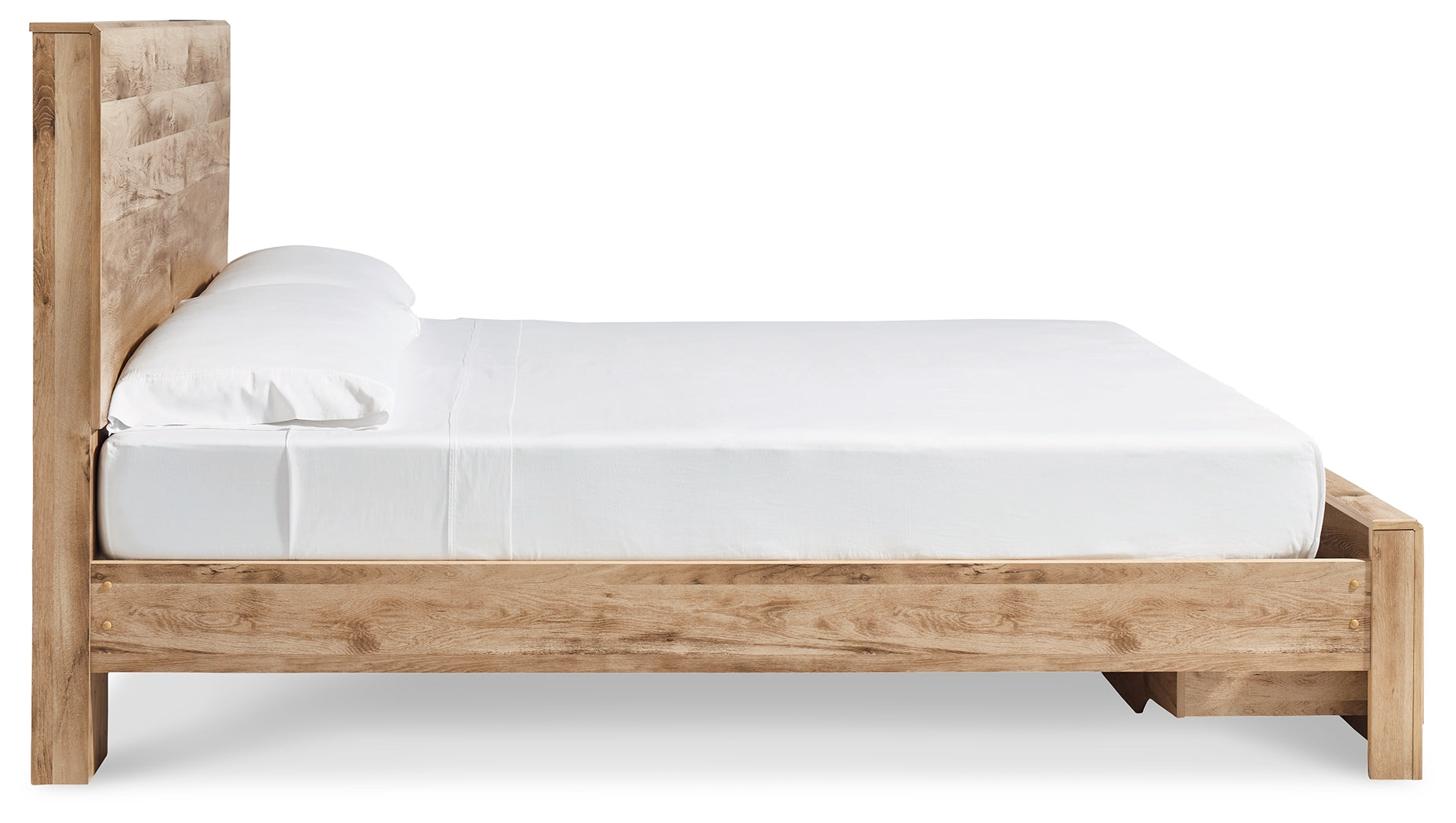 Hyanna Tan Brown King Panel Storage Bed, Dresser and 2 Nightstands - B1050B40