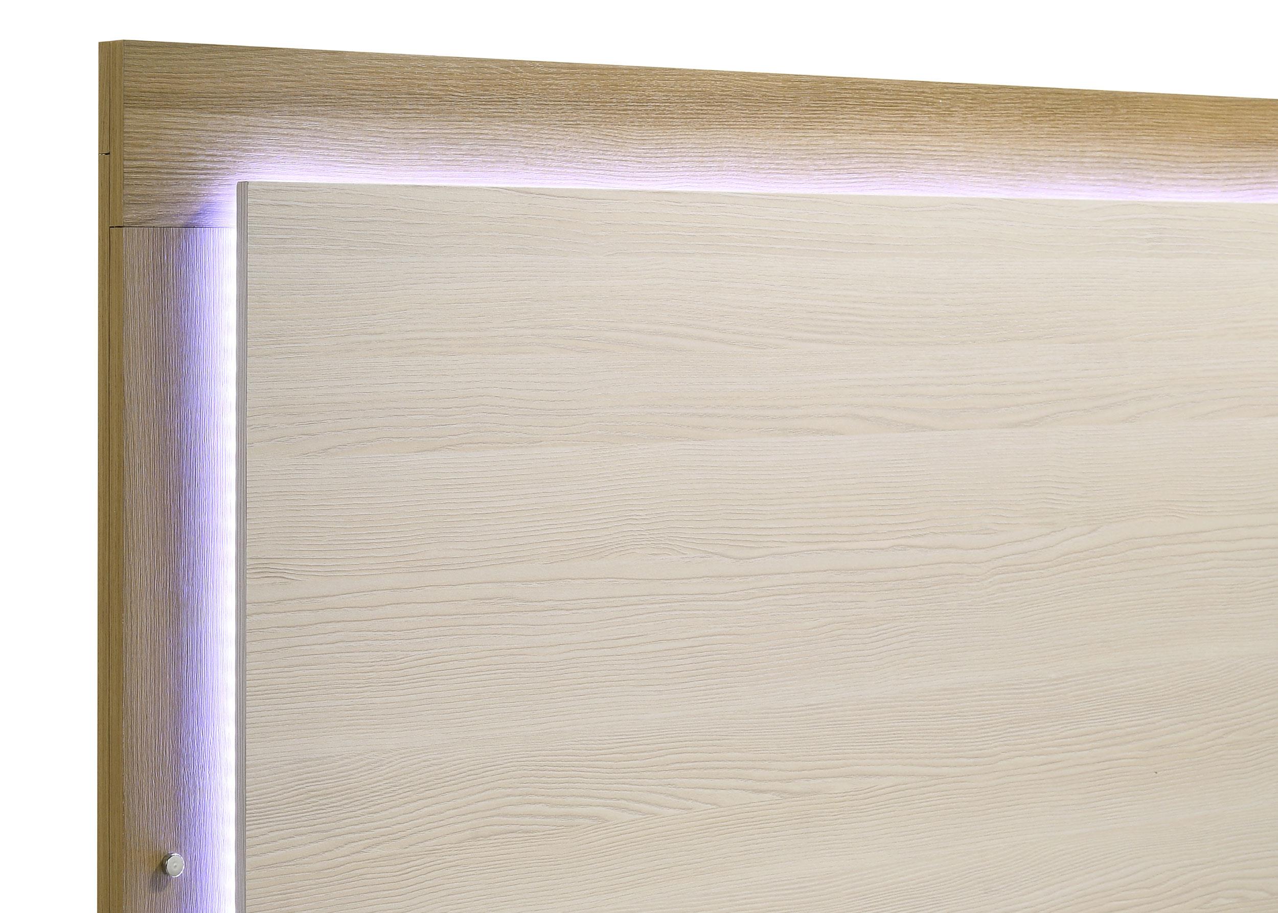 Hyland Eastern King Panel Bed LED Headboard Natural - 215651KE