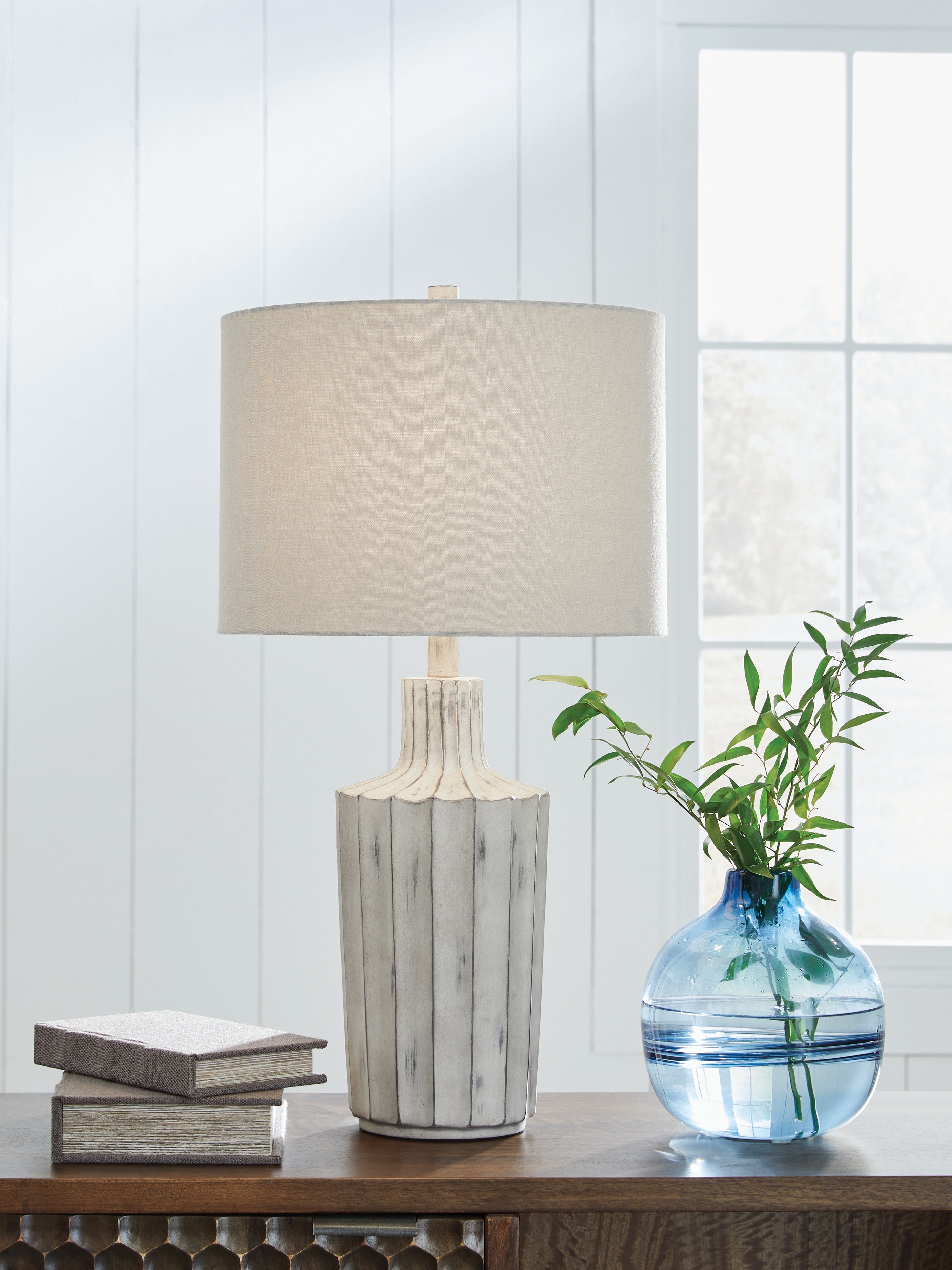 Imre Distressed Brown Table Lamp - L235884