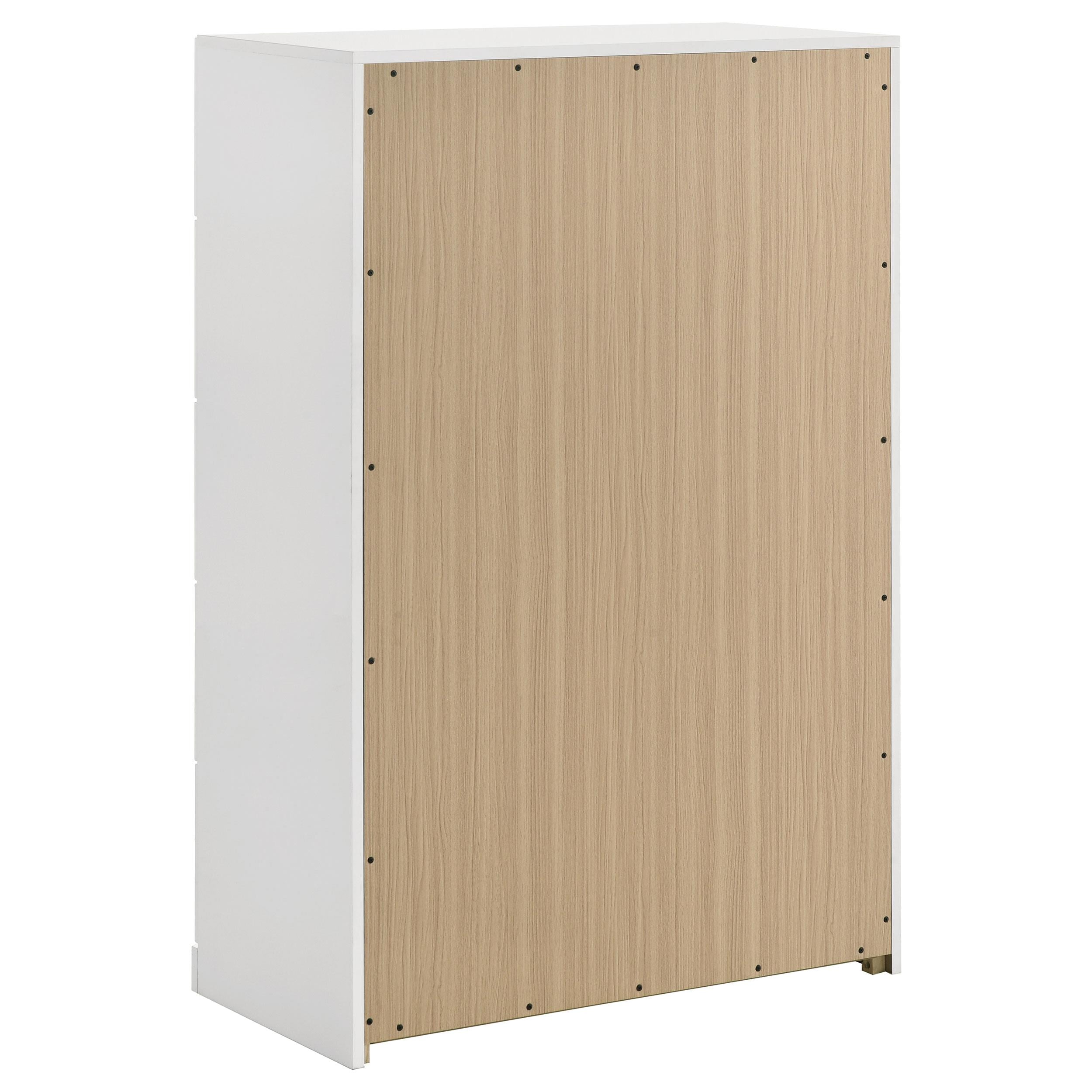 Ines 5-drawer Bedroom Chest of Drawers White High Gloss - 223095