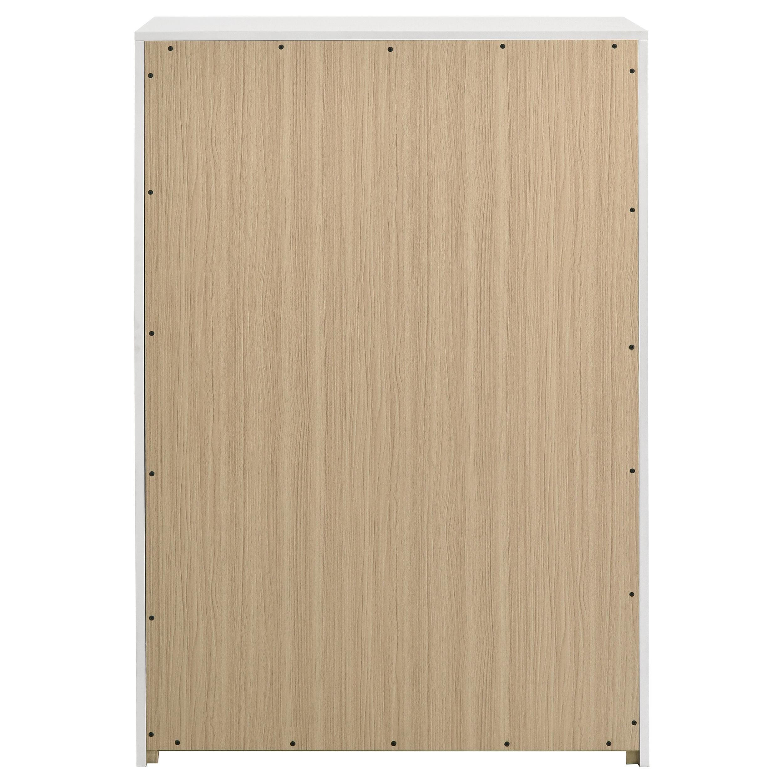 Ines 5-drawer Bedroom Chest of Drawers White High Gloss - 223095