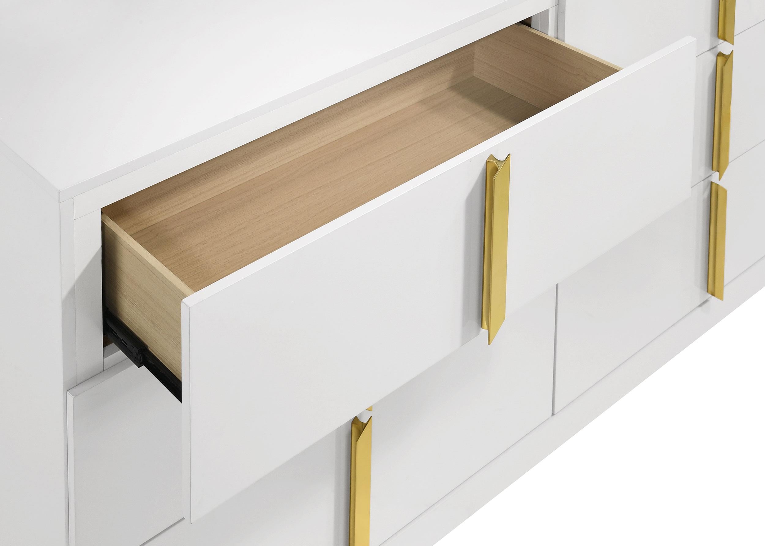 Ines 6-drawer Bedroom Dresser Cabinet White High Gloss - 223093