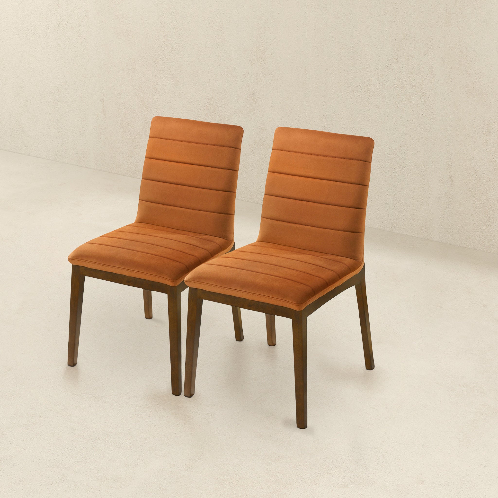Ines Burnt Orange Velvet Dining Chair (Set Of 2) - DCH00401201