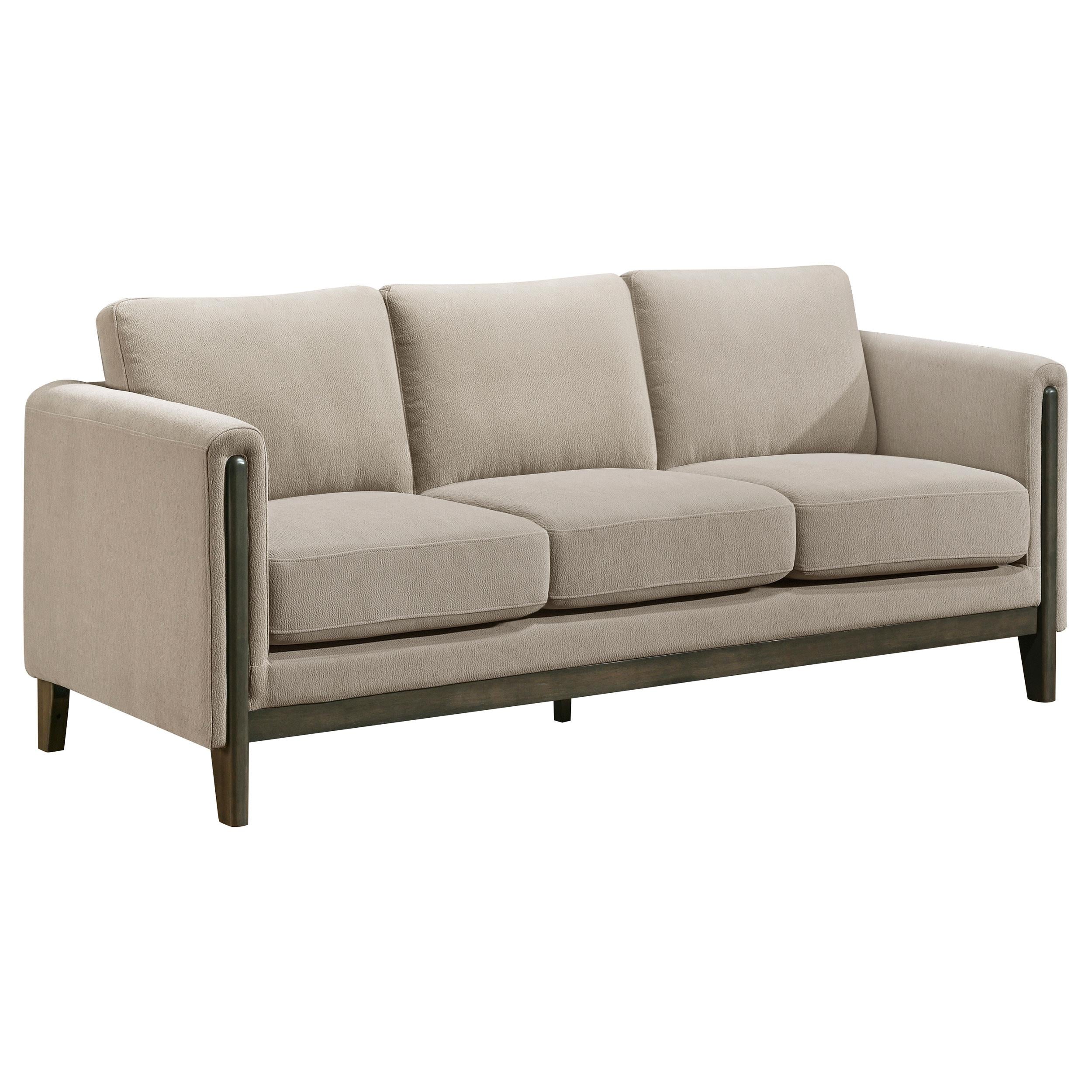 Islington 3-piece Upholstered Panel Arm Sofa Set Taupe - 511101-S3
