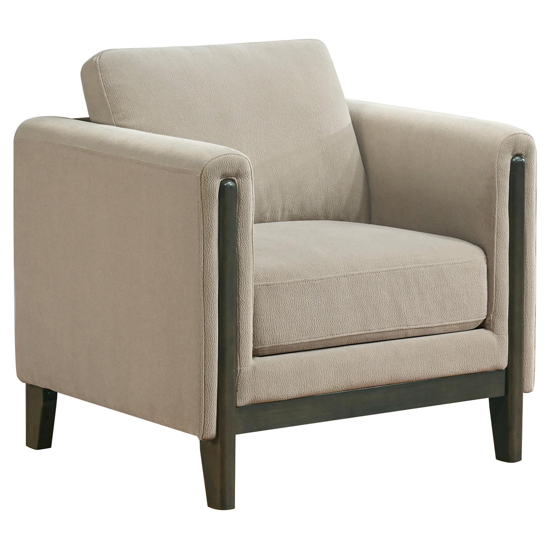 Islington Fabric Upholstered Panel Arm Accent Chair Taupe - 511103