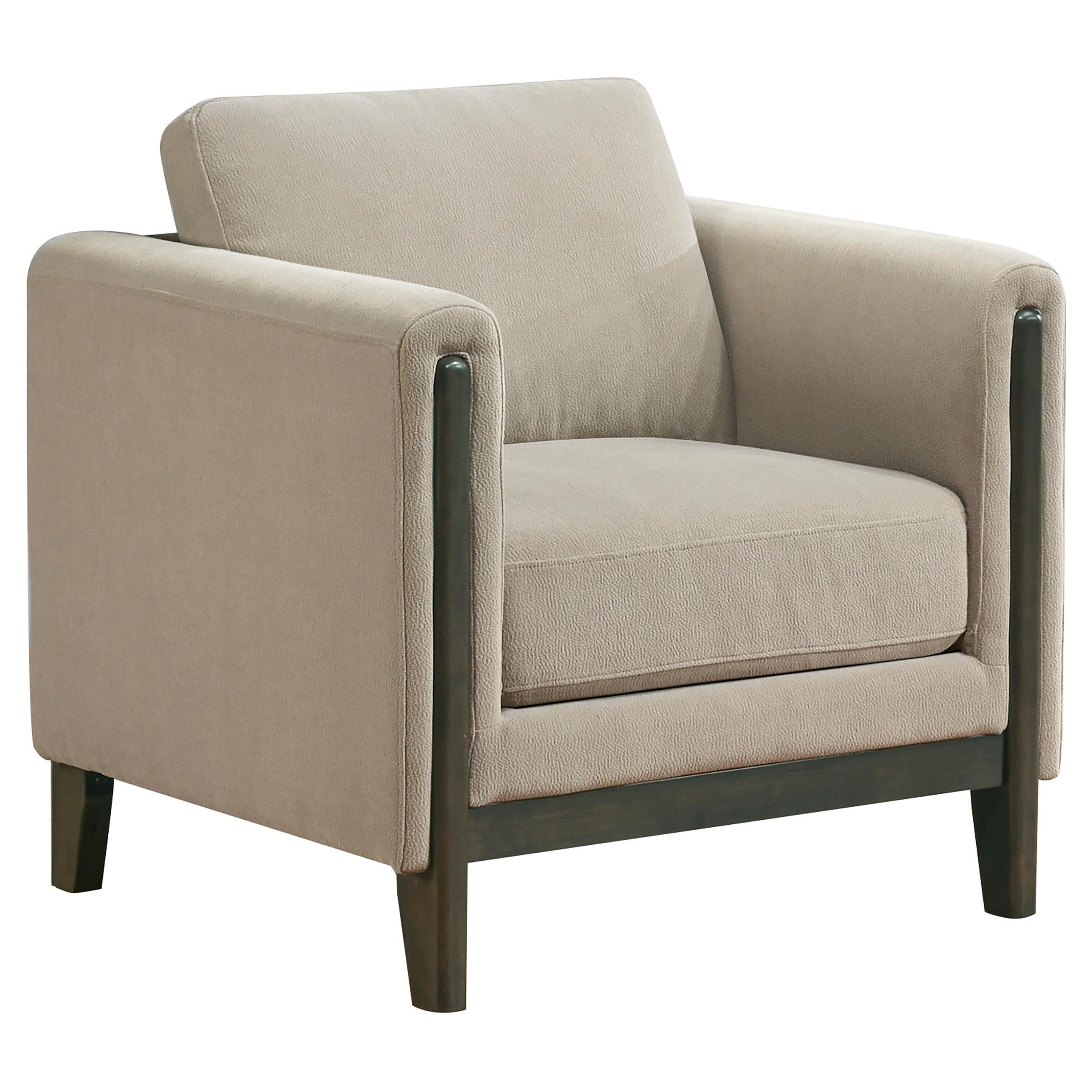 Islington Fabric Upholstered Panel Arm Accent Chair Taupe - 511103