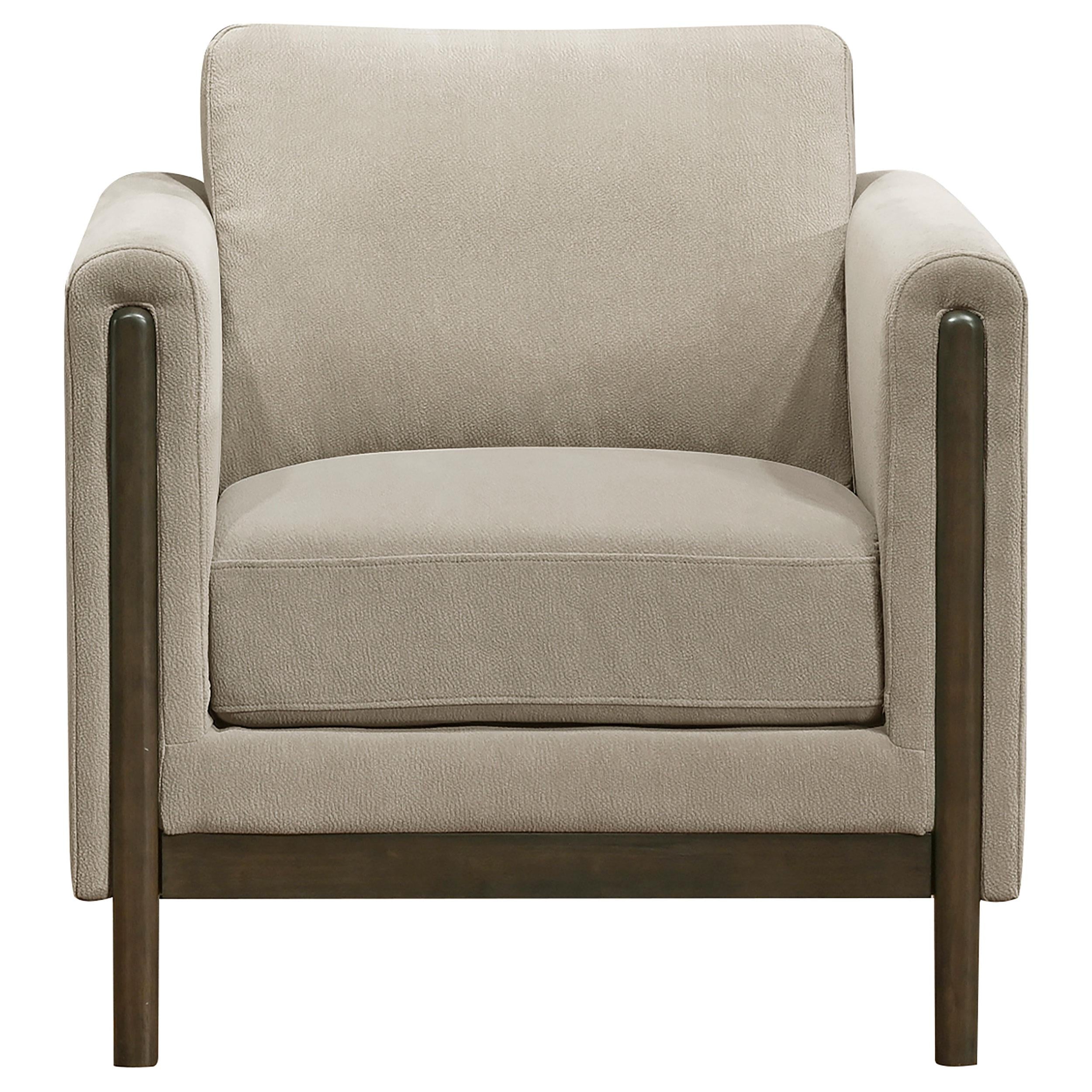 Islington Fabric Upholstered Panel Arm Accent Chair Taupe - 511103