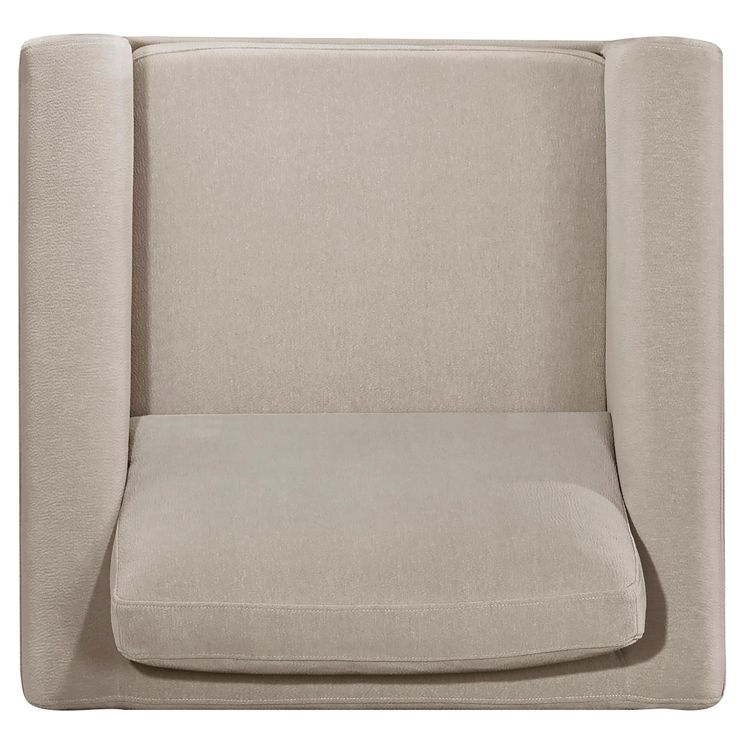 Islington Fabric Upholstered Panel Arm Accent Chair Taupe - 511103