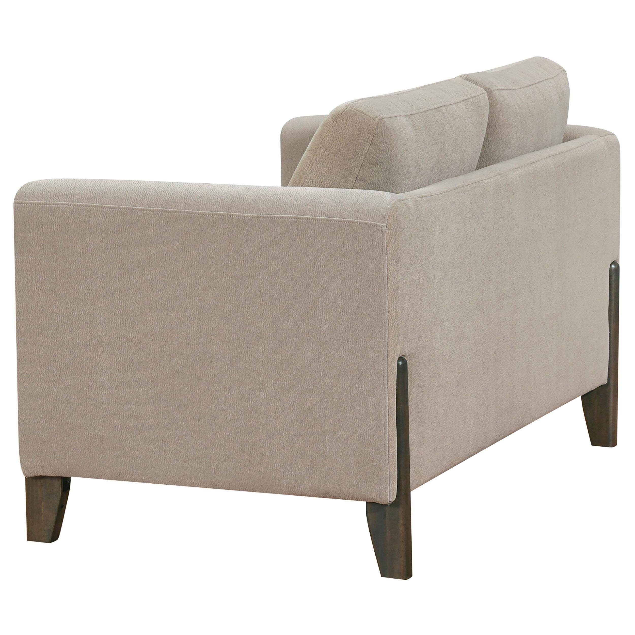 Islington Fabric Upholstered Panel Arm Loveseat Taupe - 511102