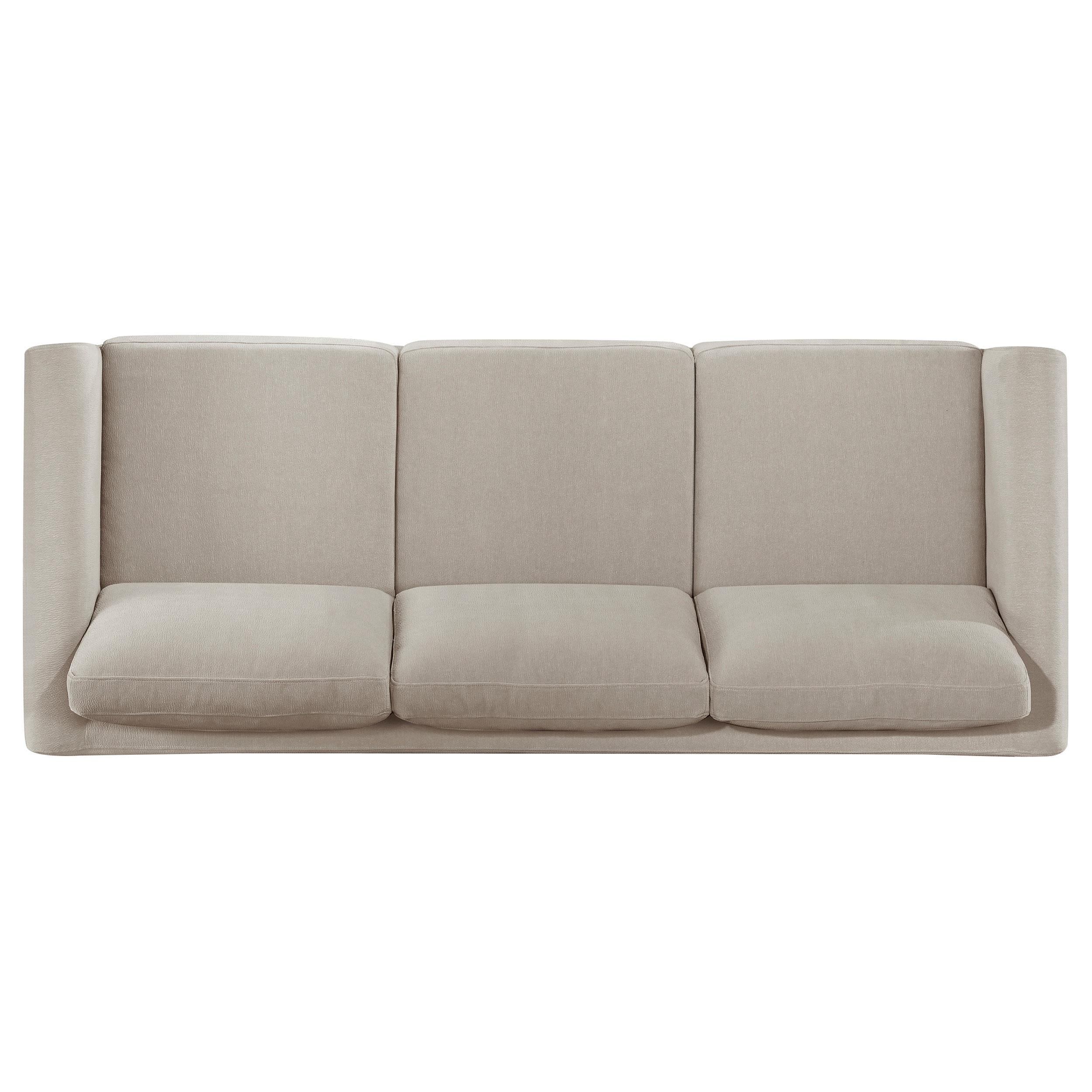 Islington Fabric Upholstered Panel Arm Sofa Taupe - 511101