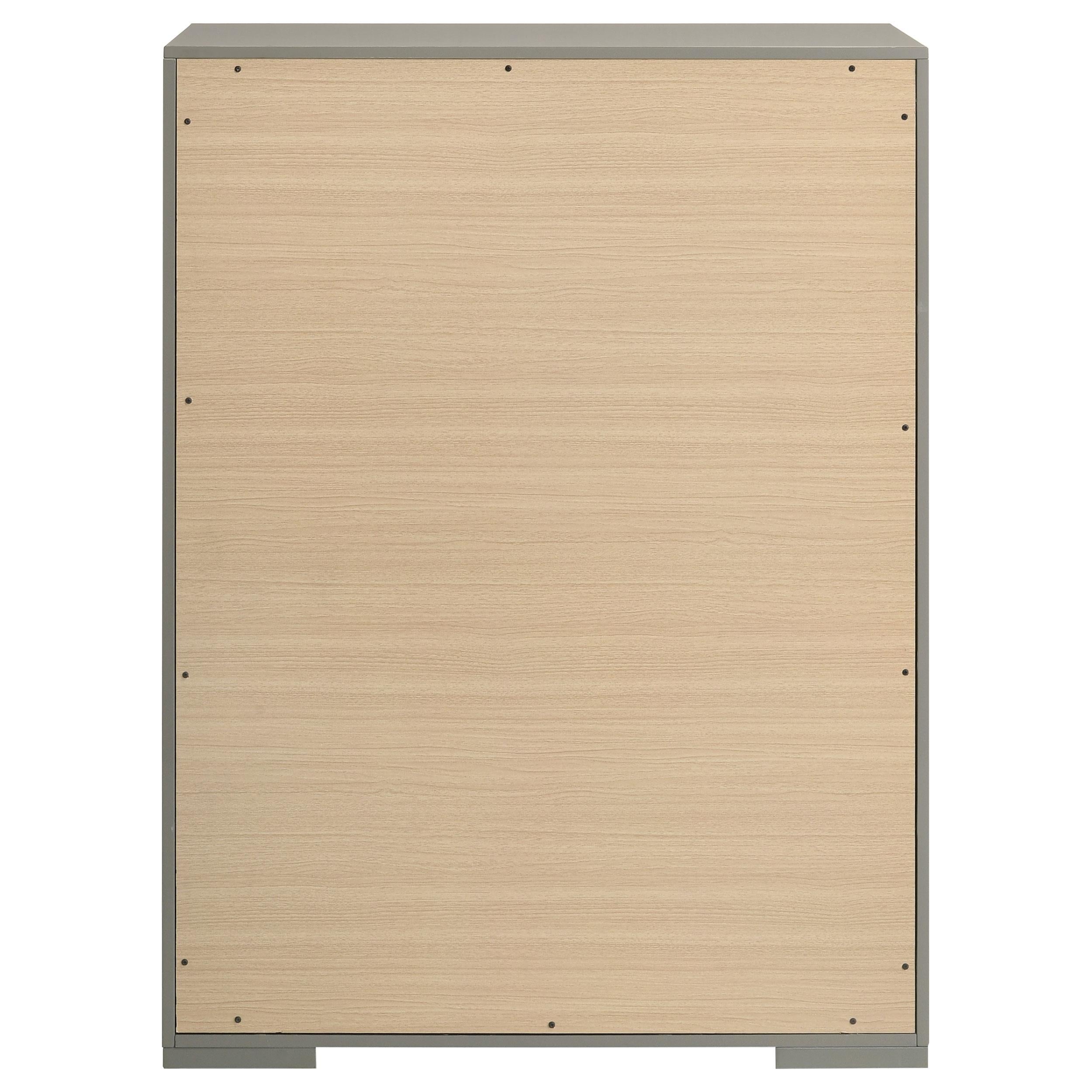 Ives 5-drawer Bedroom Chest of Drawers Grey High Gloss - 224975