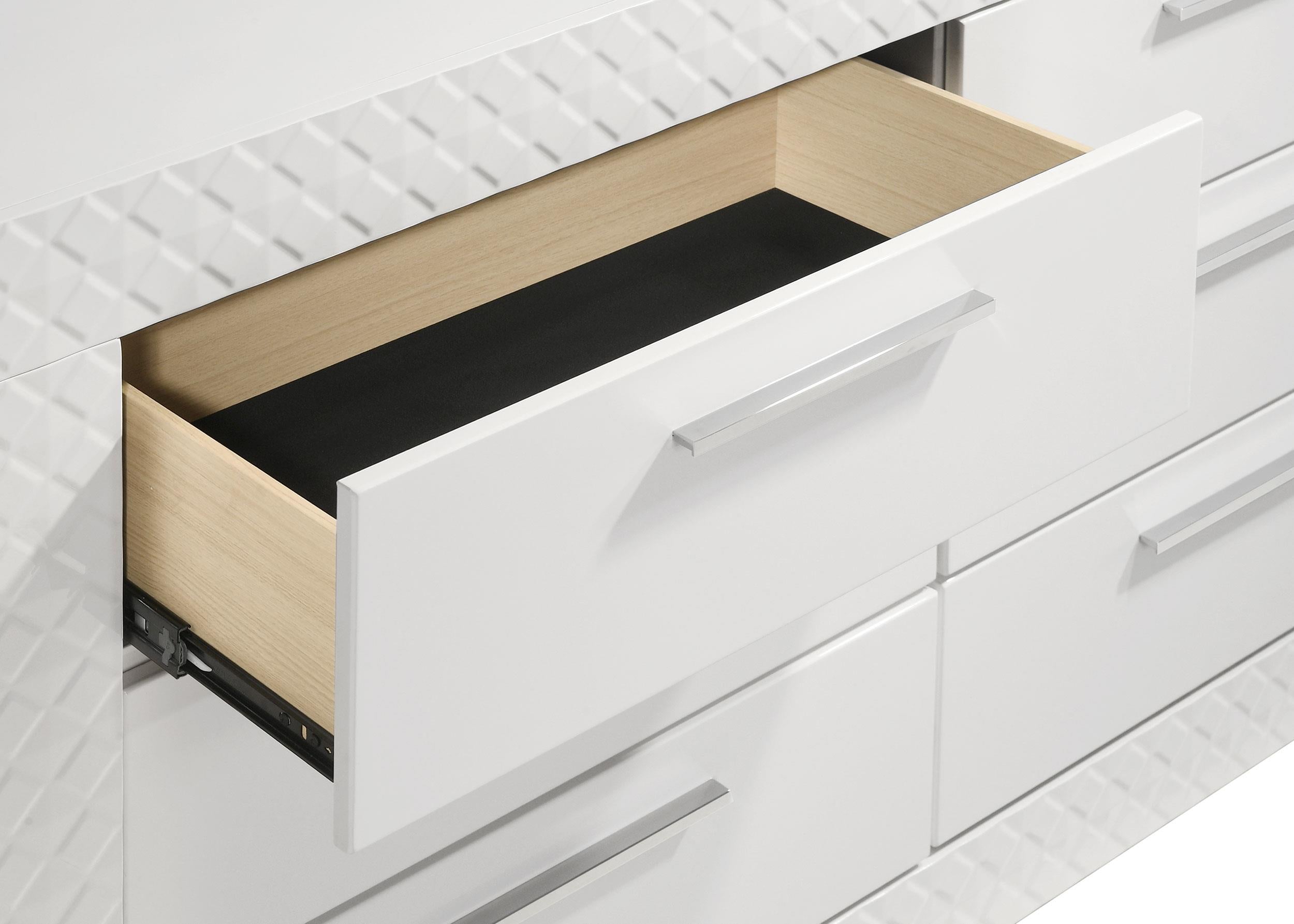Ives 6-drawer Dresser and Mirror White High Gloss - 224943M