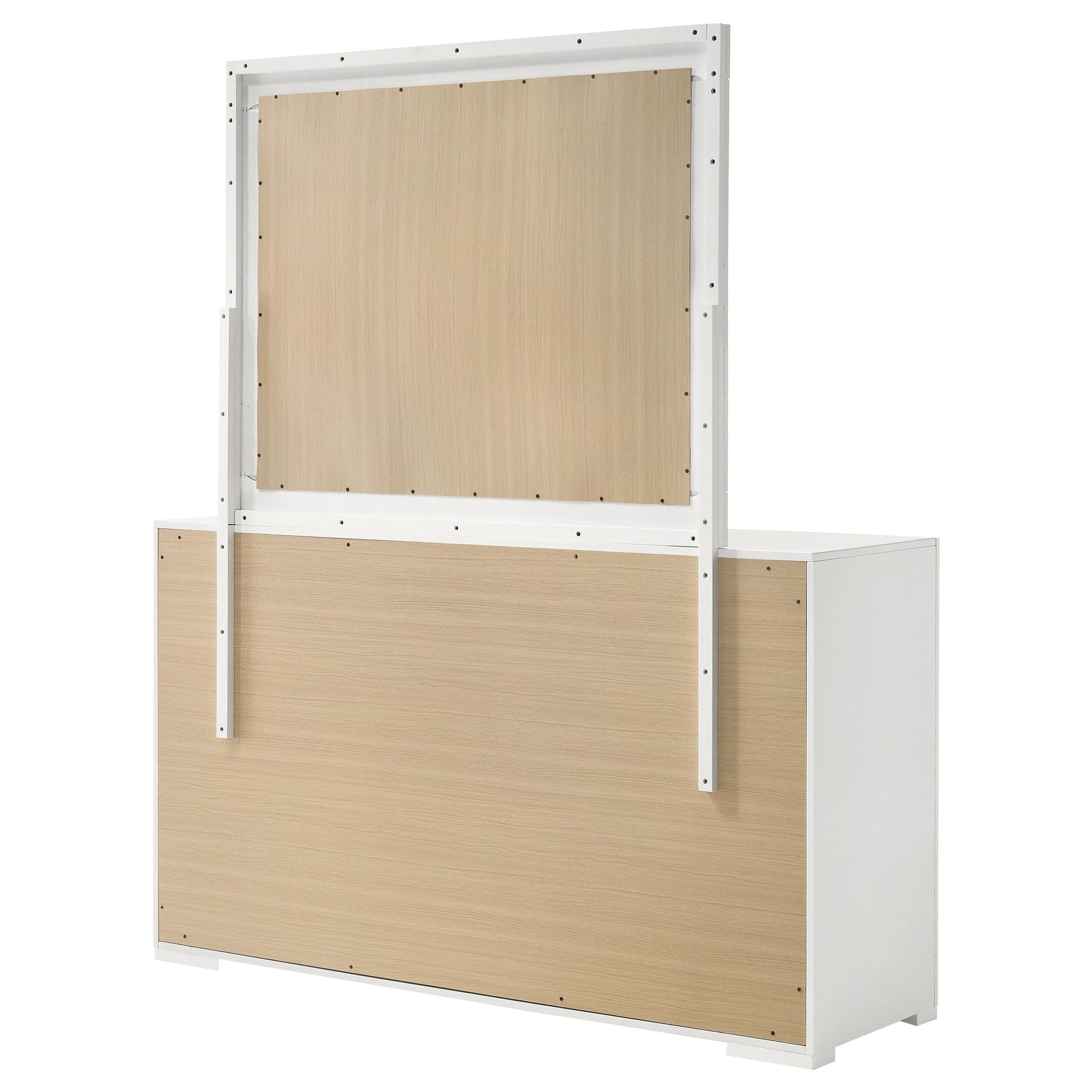 Ives 6-drawer Dresser and Mirror White High Gloss - 224943M